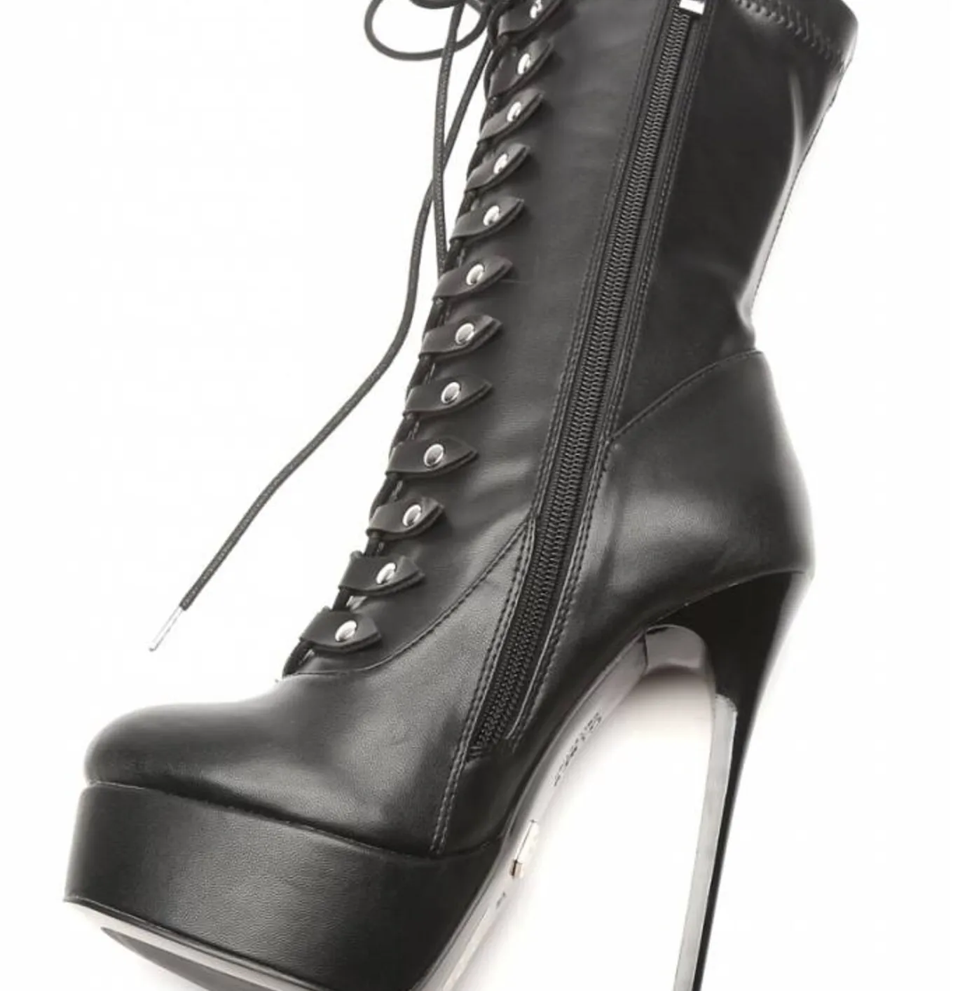 Black lace up Giaro high 16cm heeled ankle boots 