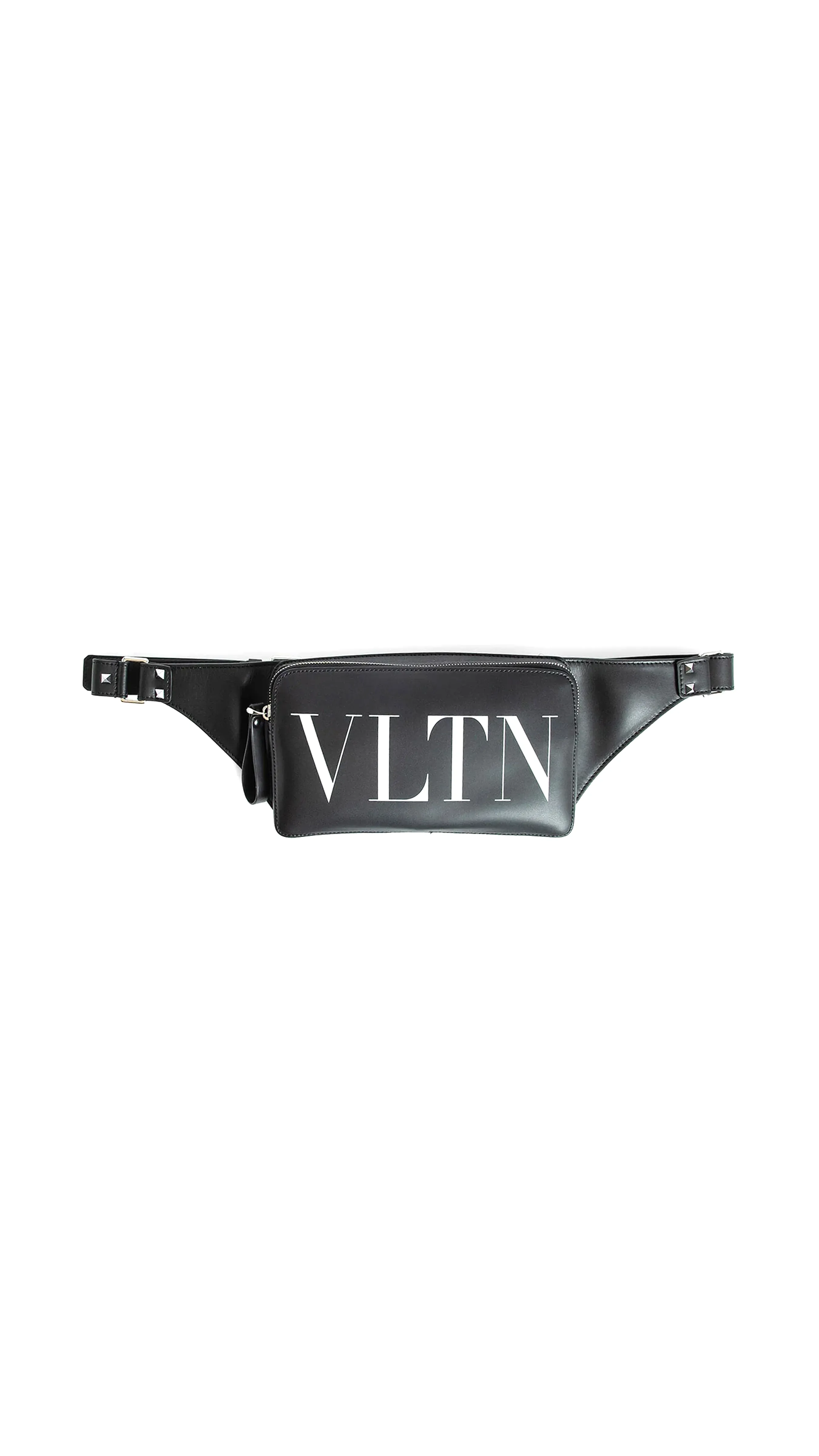 Black Leather Belt Bag by Vltn