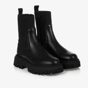 Black Leather Chelsea Boots