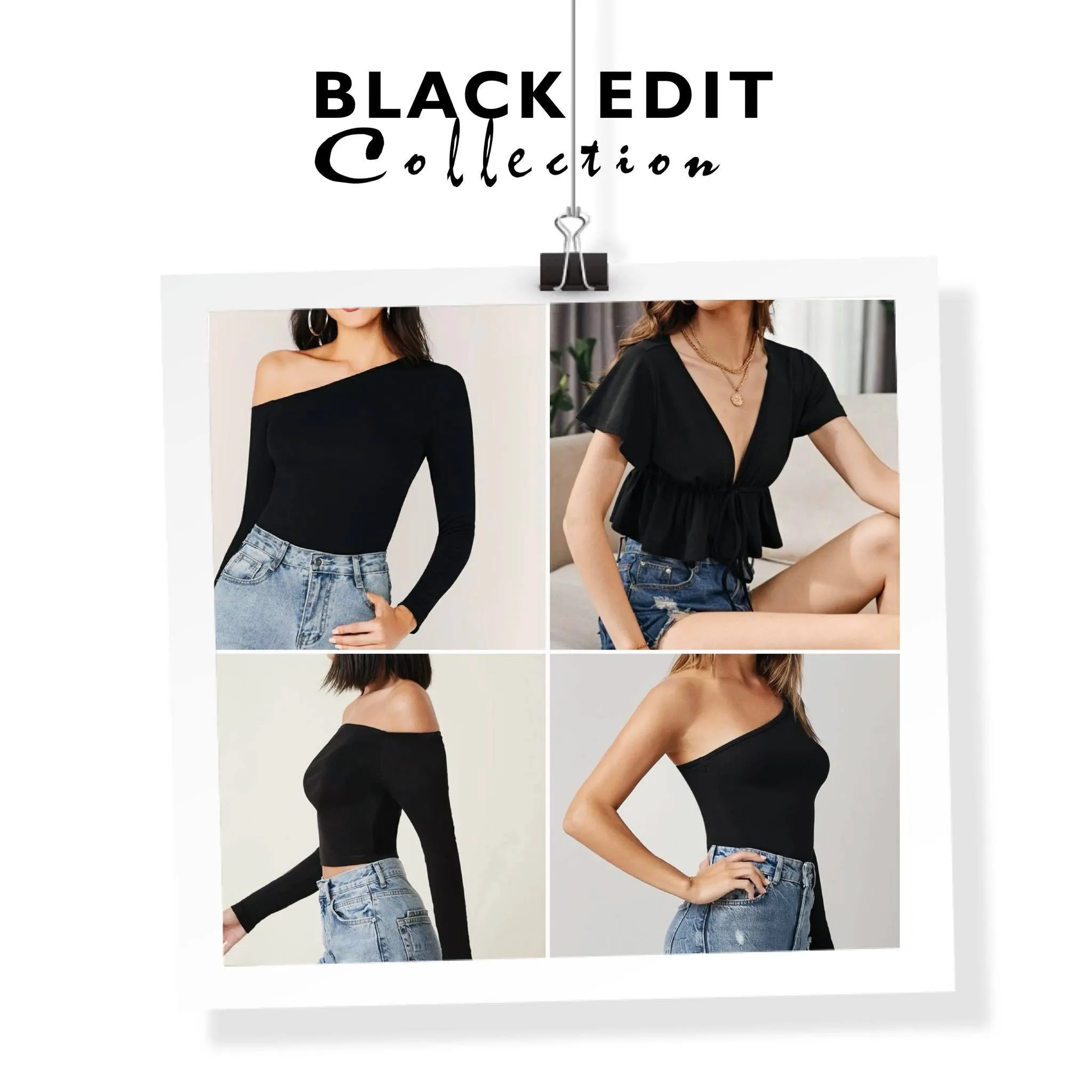 Black Off Shoulder Crop Top