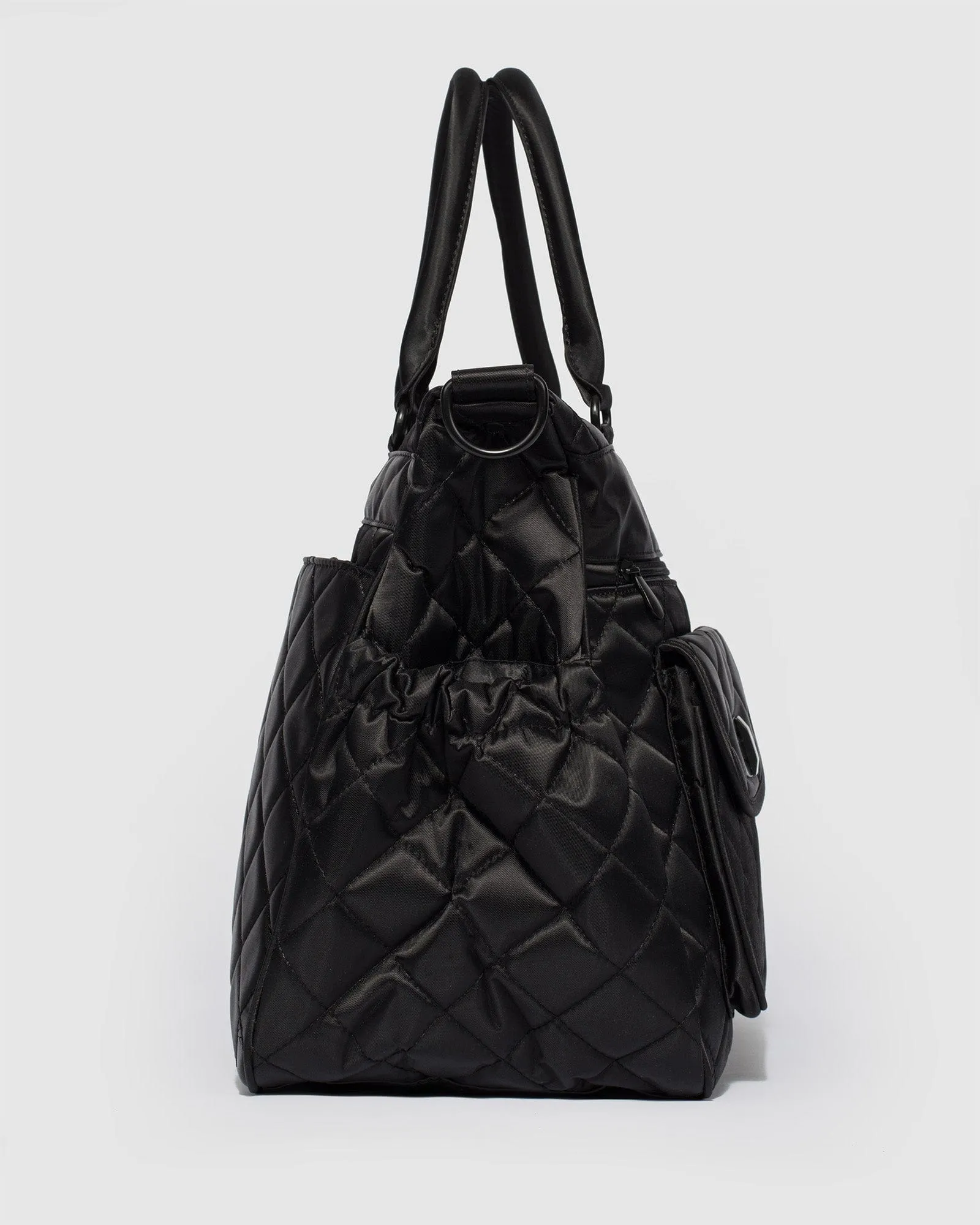 Black Quilted Baby Bag