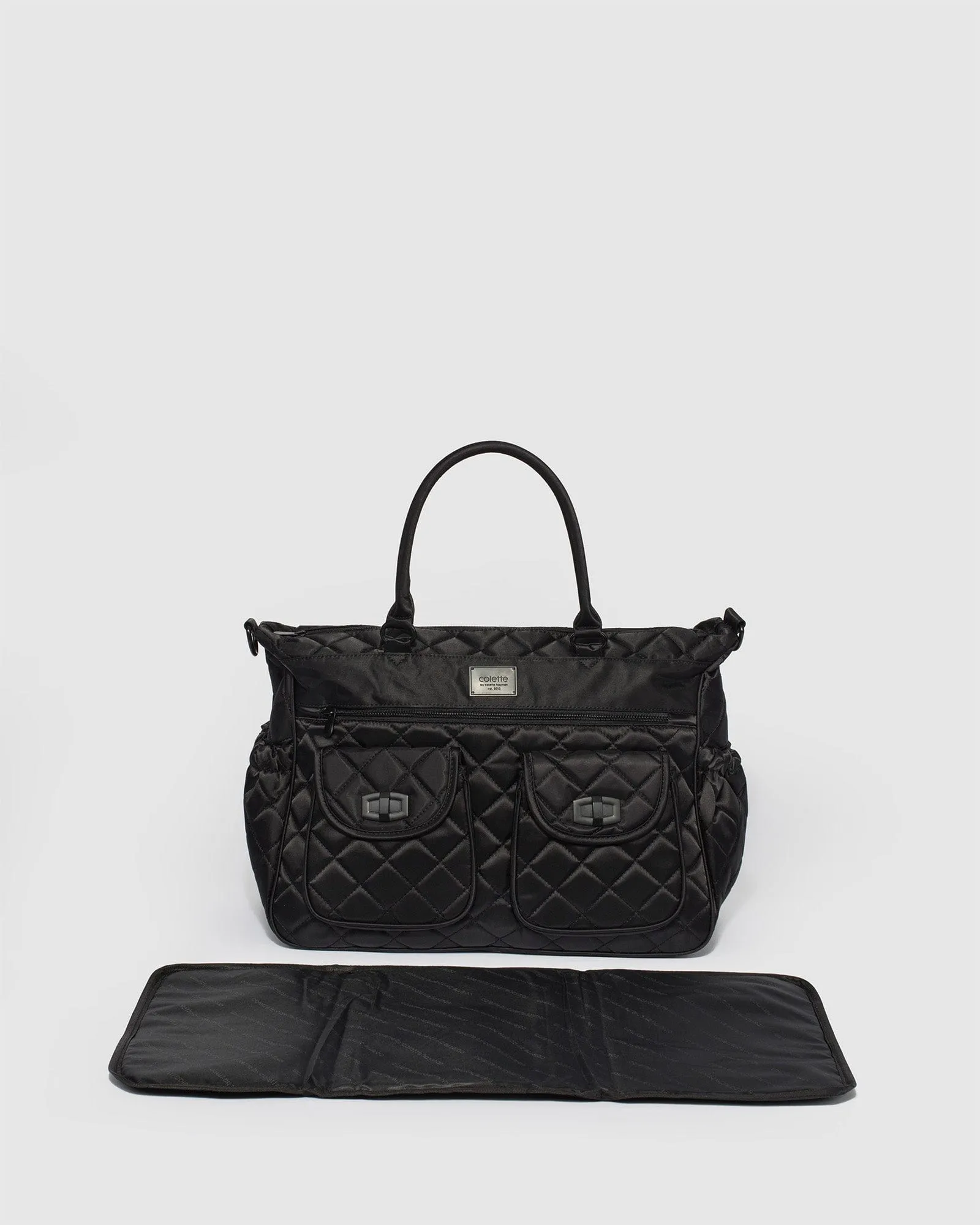 Black Quilted Baby Bag