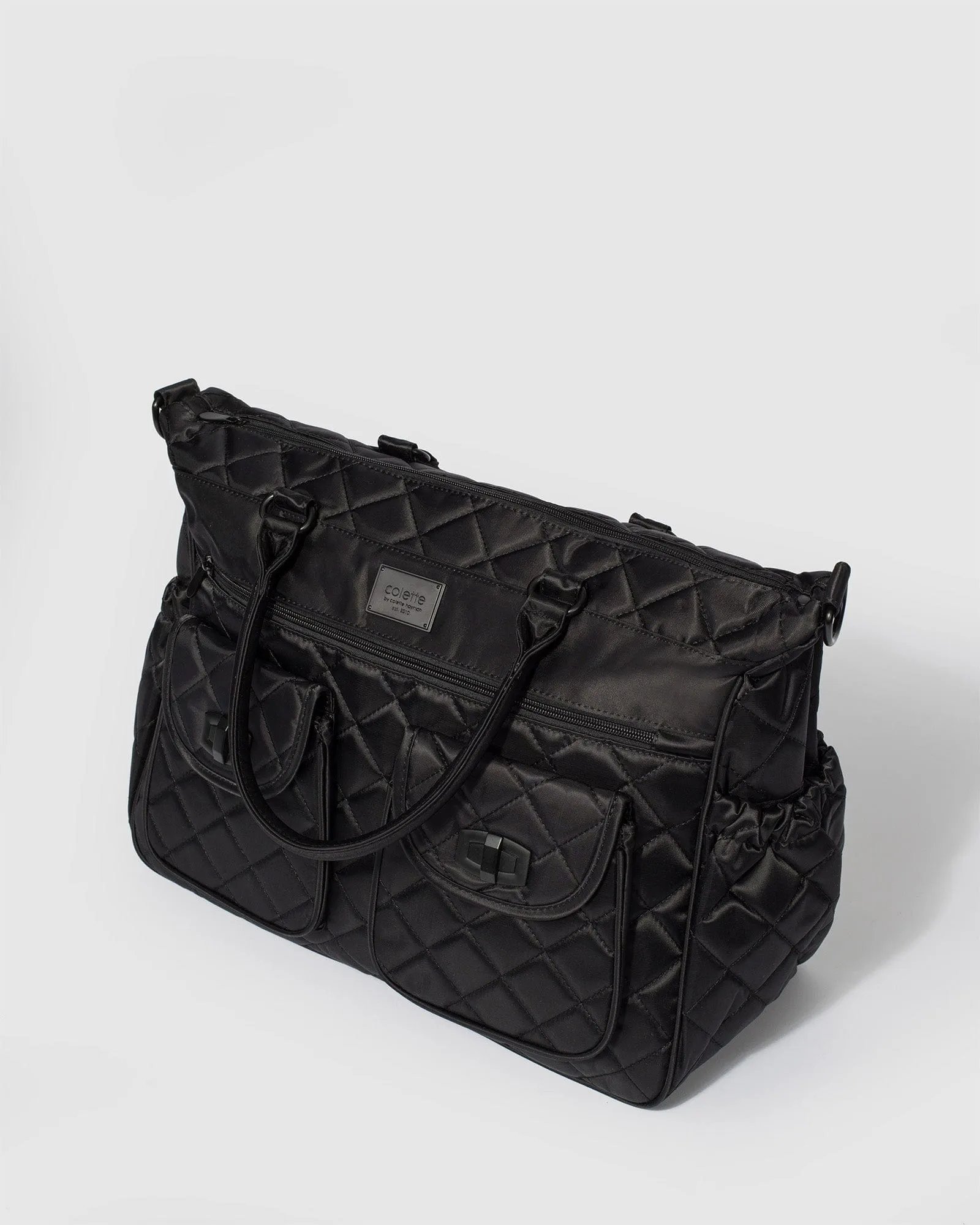 Black Quilted Baby Bag