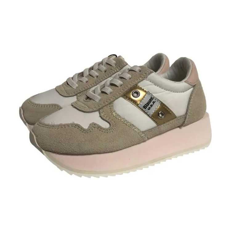 Blauer S4MULAN01 Gold Lace-Up Kids Sneakers