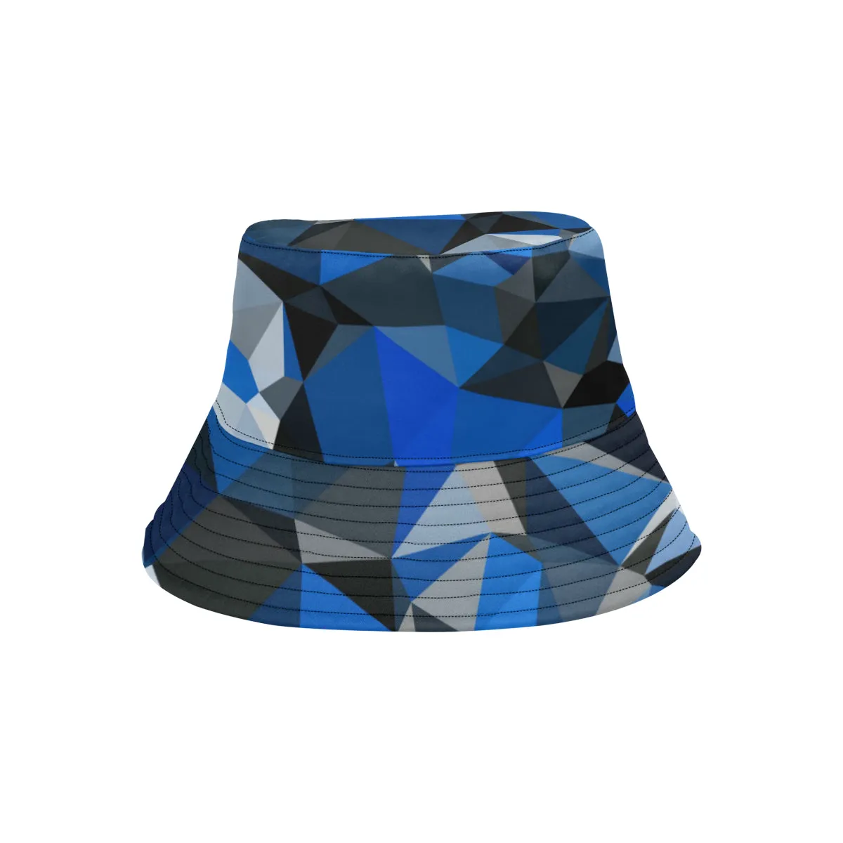 Blue and Black Geometric Bucket Hat