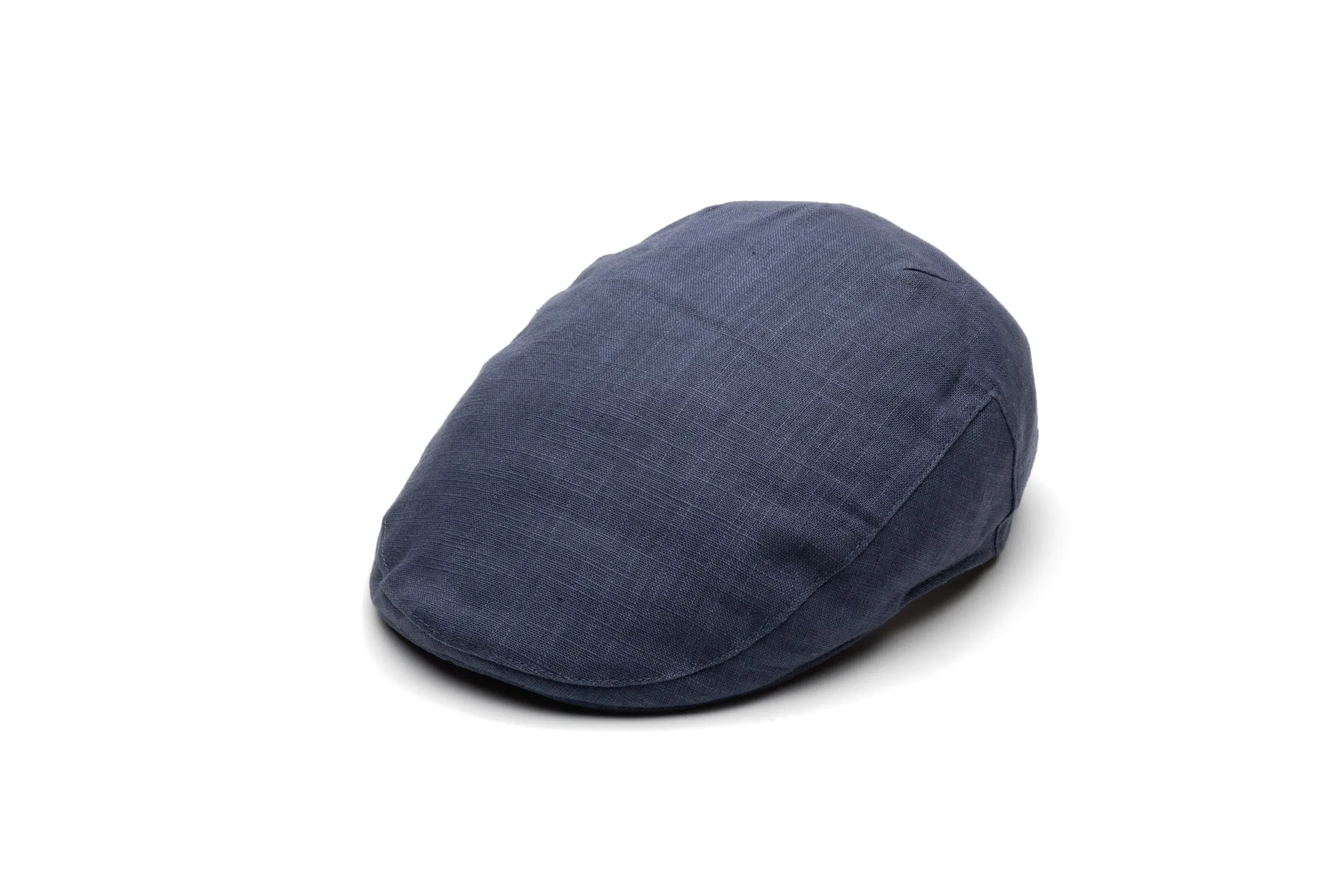 Blue Linen Flat Cap