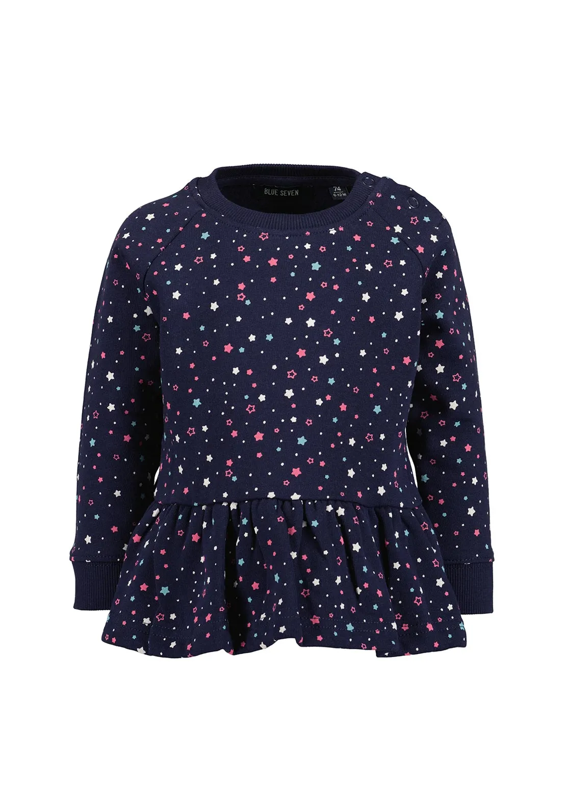 Blue Seven Baby Girl Peplum Sweater, Navy