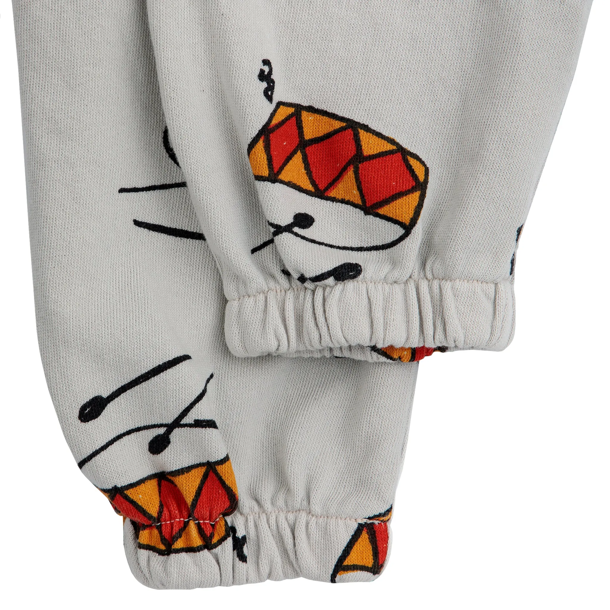 Bobo Choses Kids Grey Sweatpants with Drum Play Print.