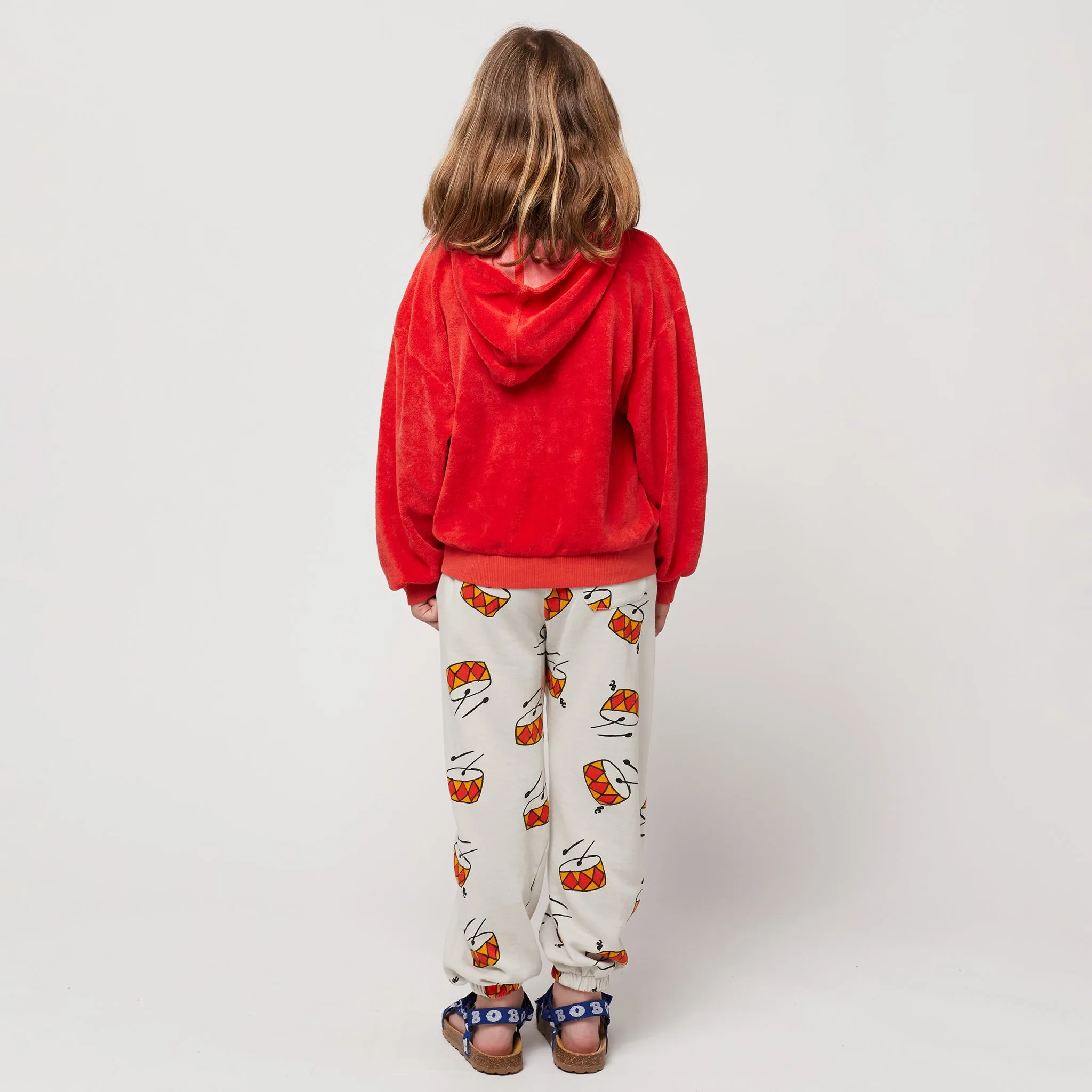 Bobo Choses Kids Grey Sweatpants with Drum Play Print.