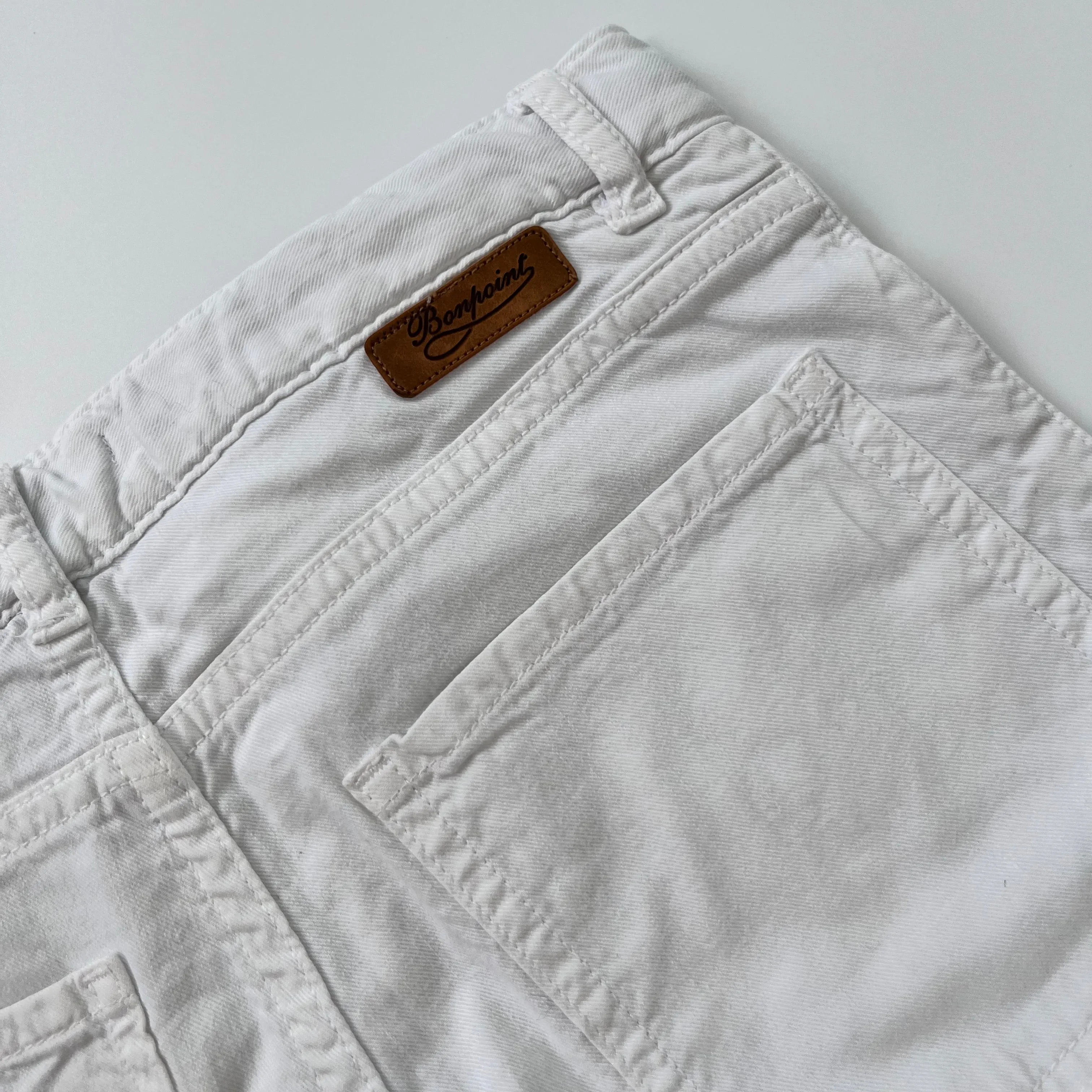 Bonpoint White Denim Shorts: Cut Off Style for 10-Year-Olds