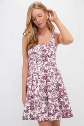 Bordeaux Toile Wells Mini Dress