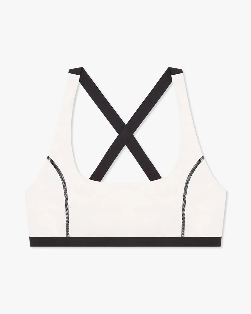 Boxer Bra | Off White Black