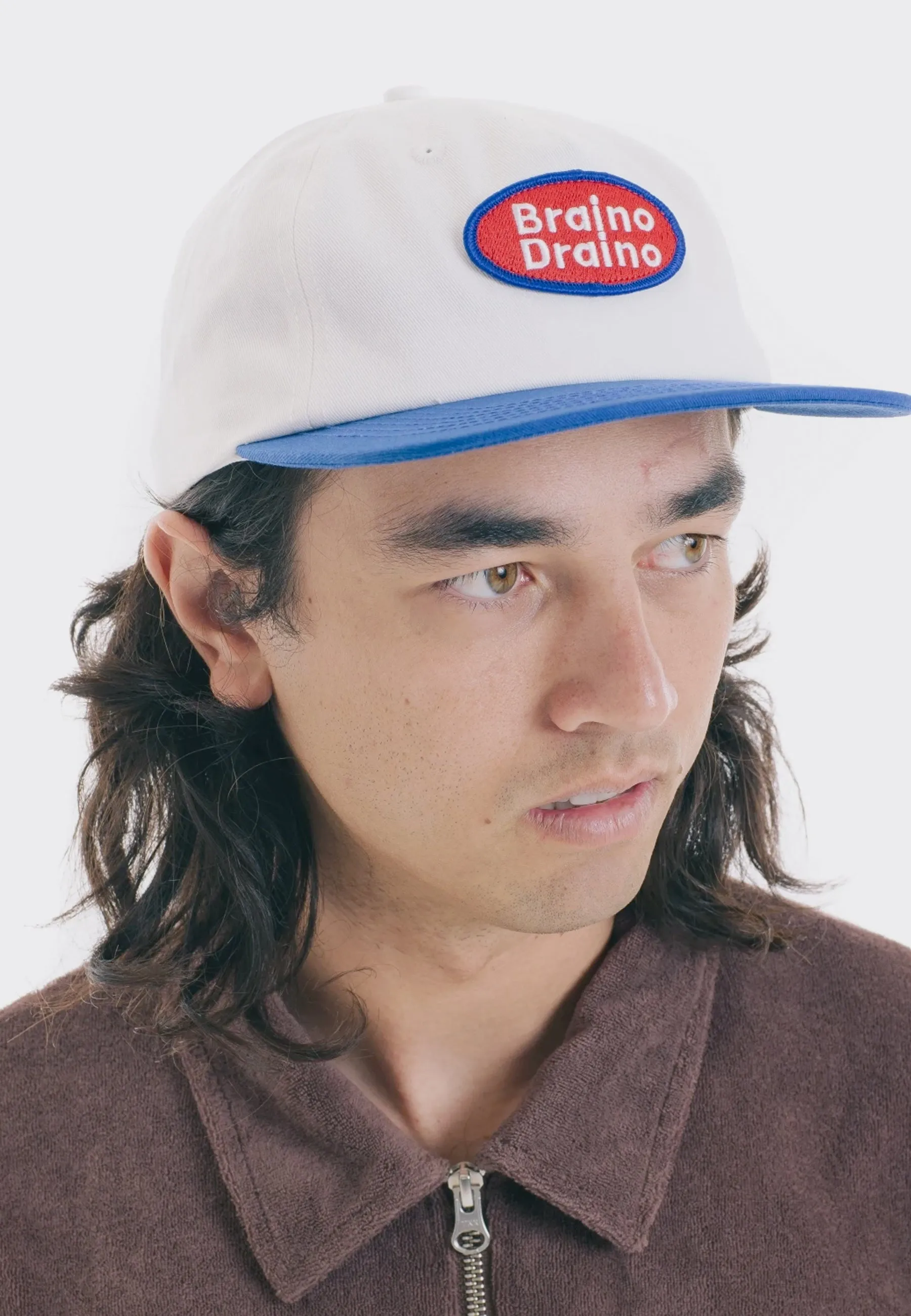 Braino Draino Strapback Hat - white