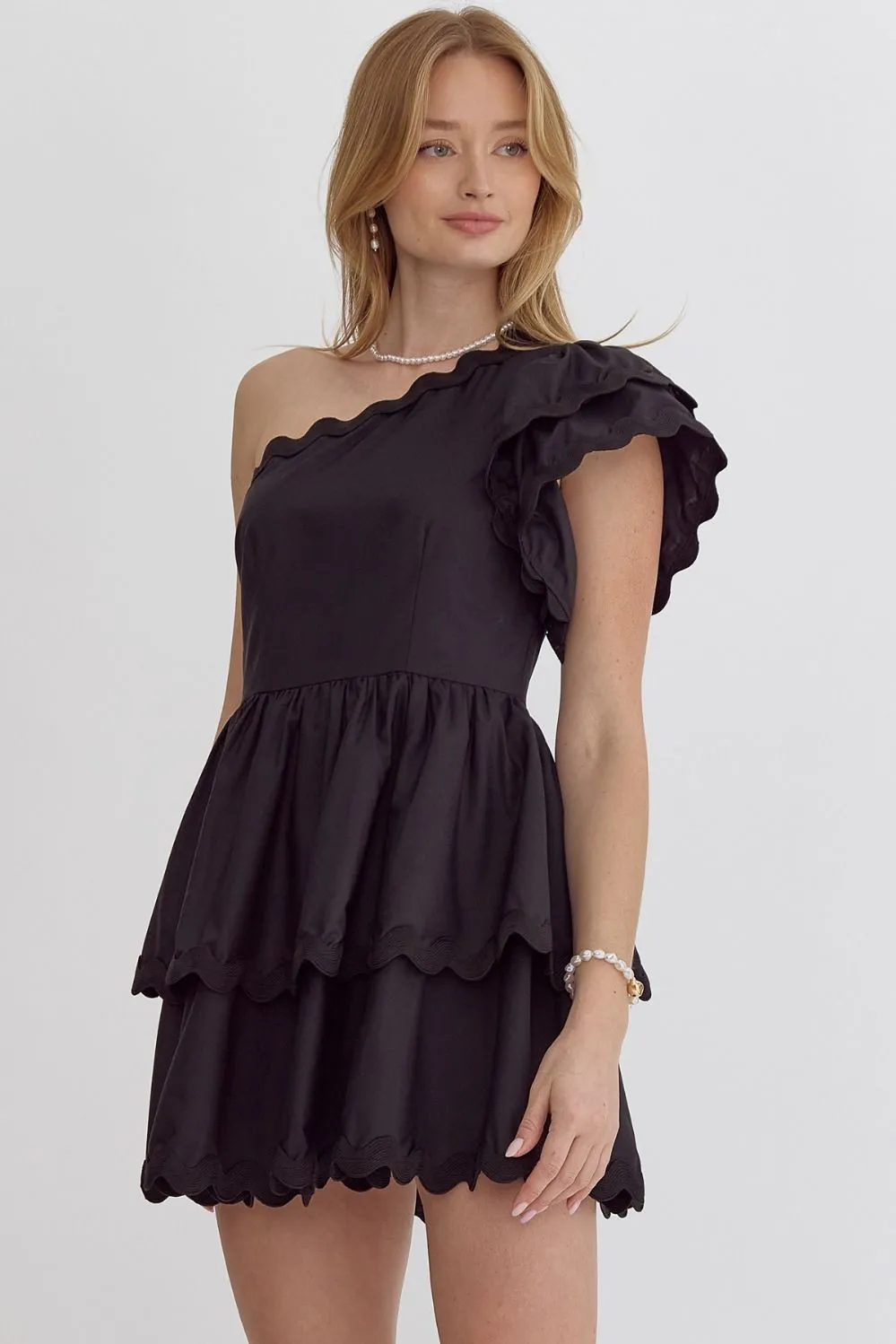 Breathtaking Black One Shoulder Dress