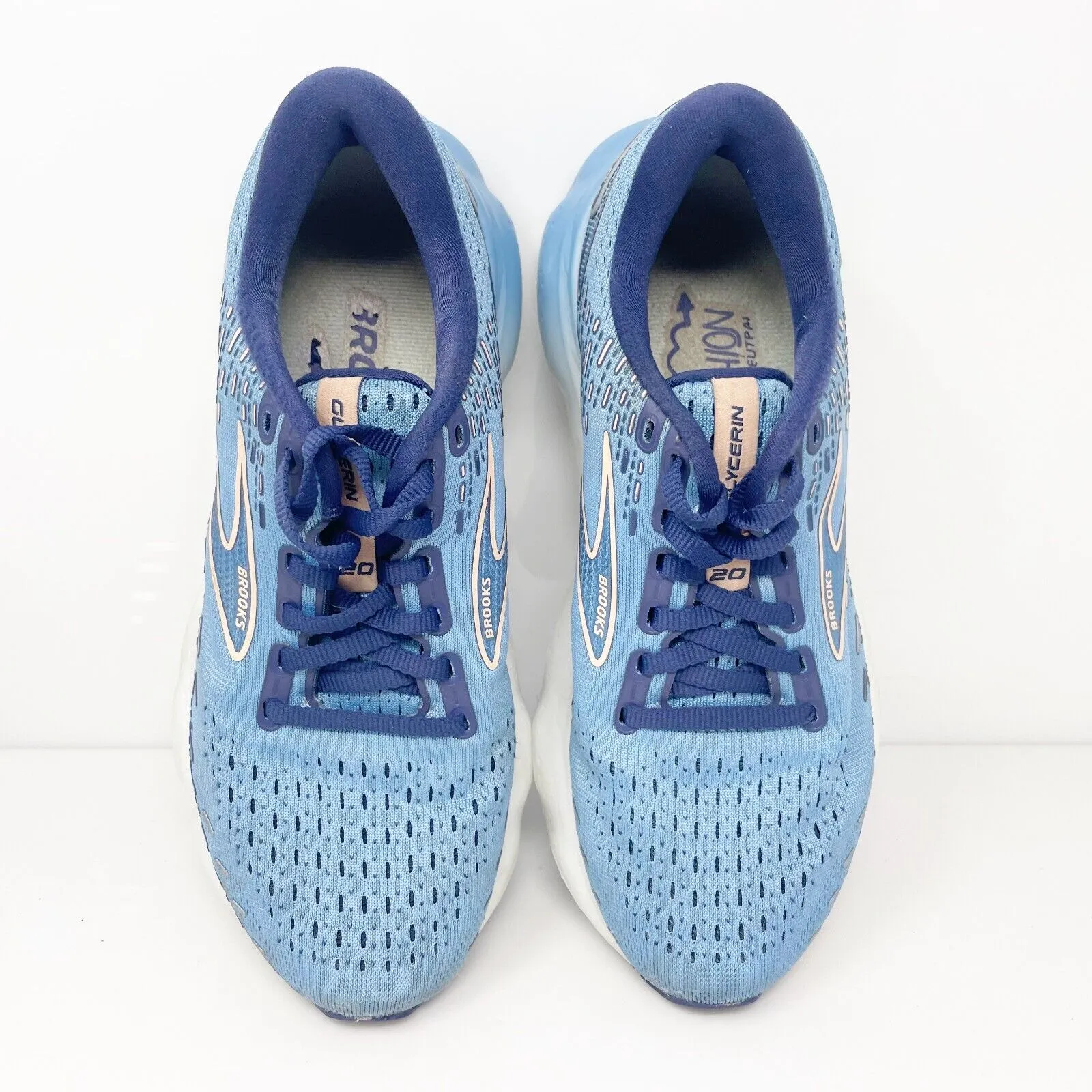 Brooks Womens Glycerin 20 1203691B478 Blue Running Shoes Sneakers Size 7 B