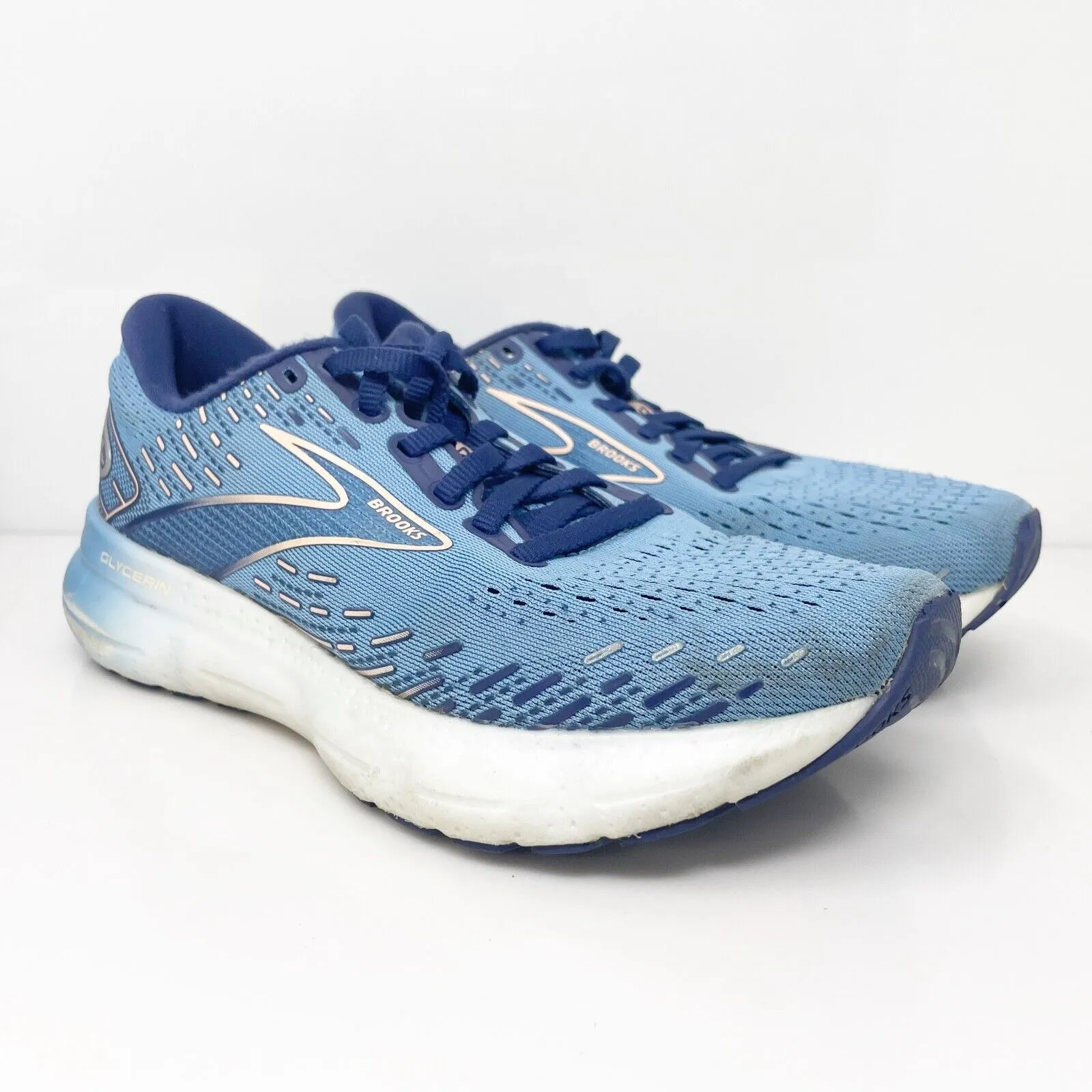 Brooks Womens Glycerin 20 1203691B478 Blue Running Shoes Sneakers Size 7 B