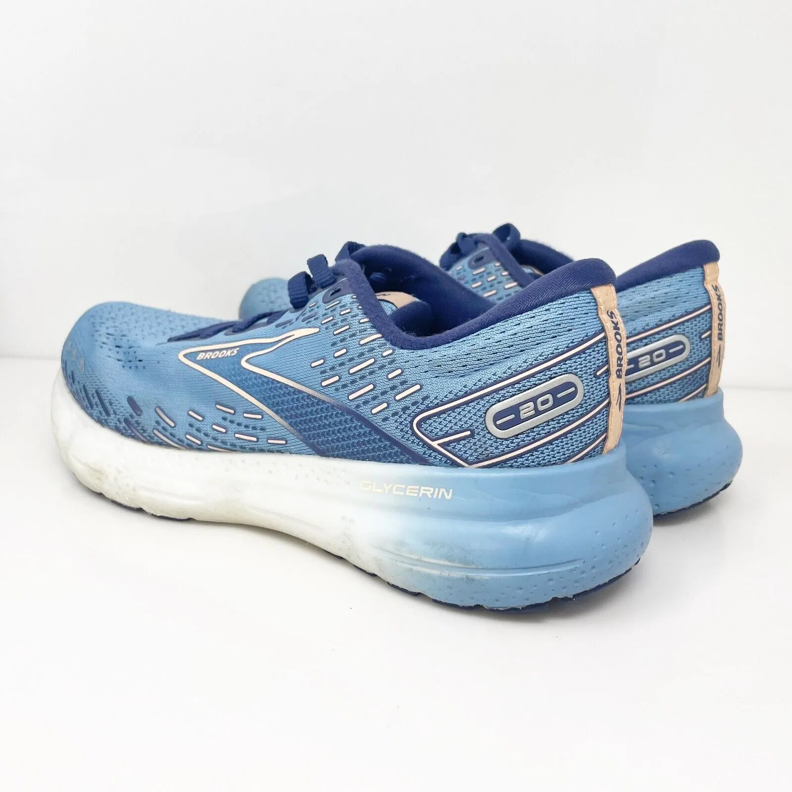 Brooks Womens Glycerin 20 1203691B478 Blue Running Shoes Sneakers Size 7 B