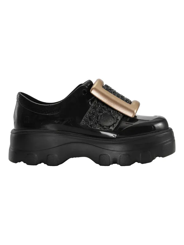 Buckle Sneaker - Black and Gold