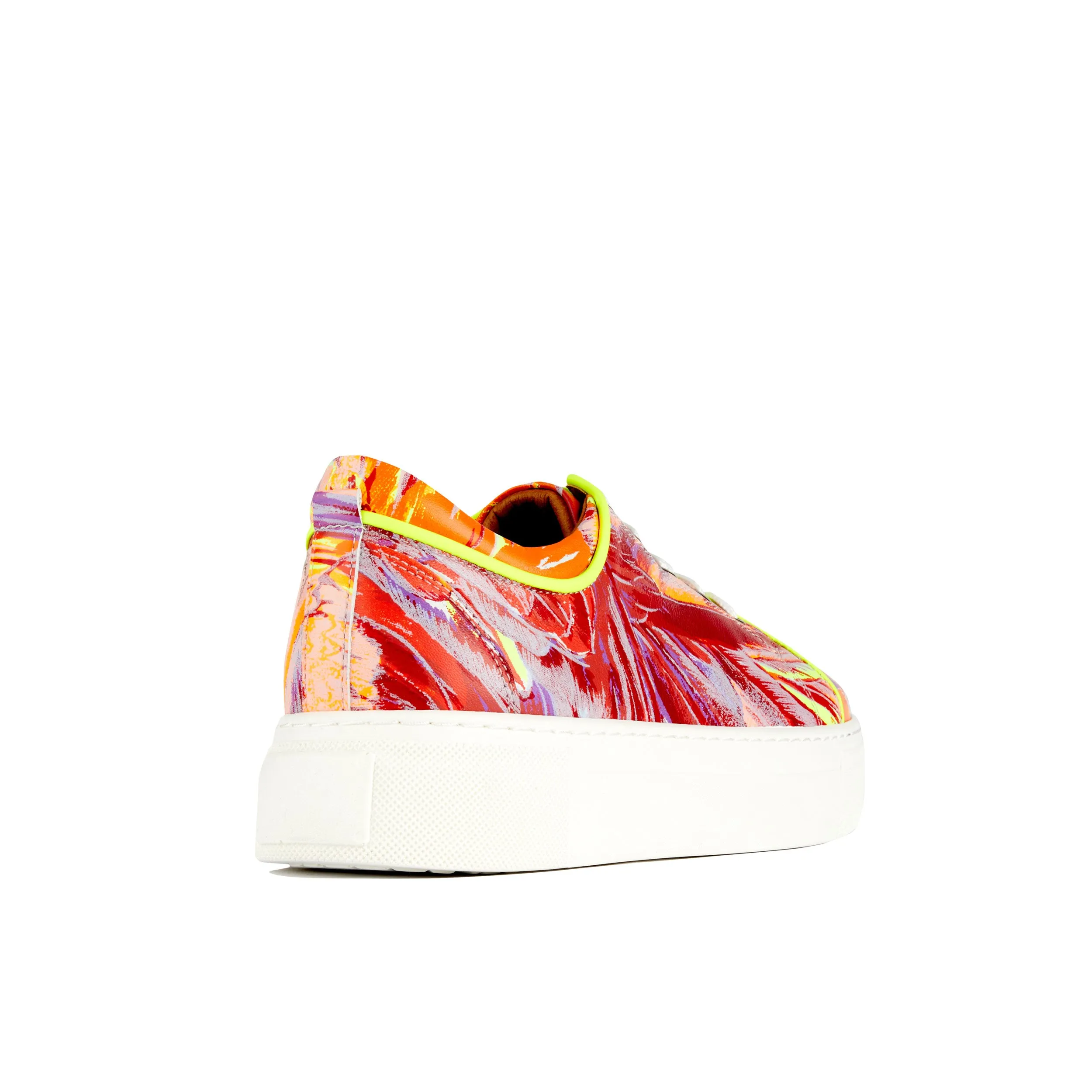 CAMILA BRIGHT FLAMINGO - Women's chunky sole soft Italian leather trainer