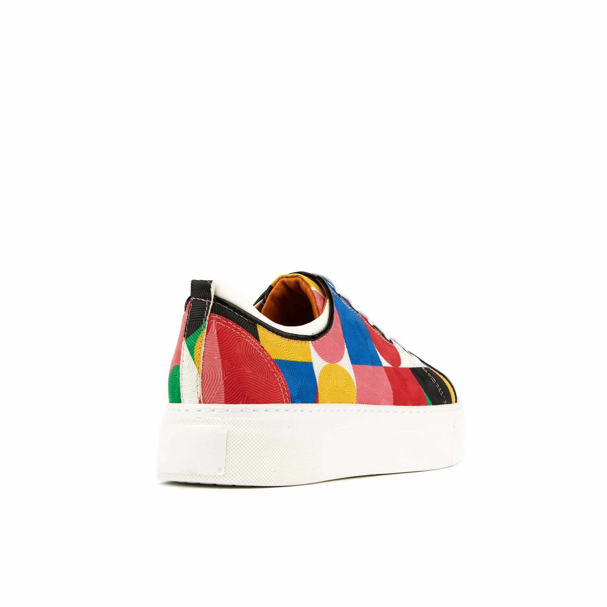 CAMILA GROOVY - Women's white sole trainer in colourful Italian leather