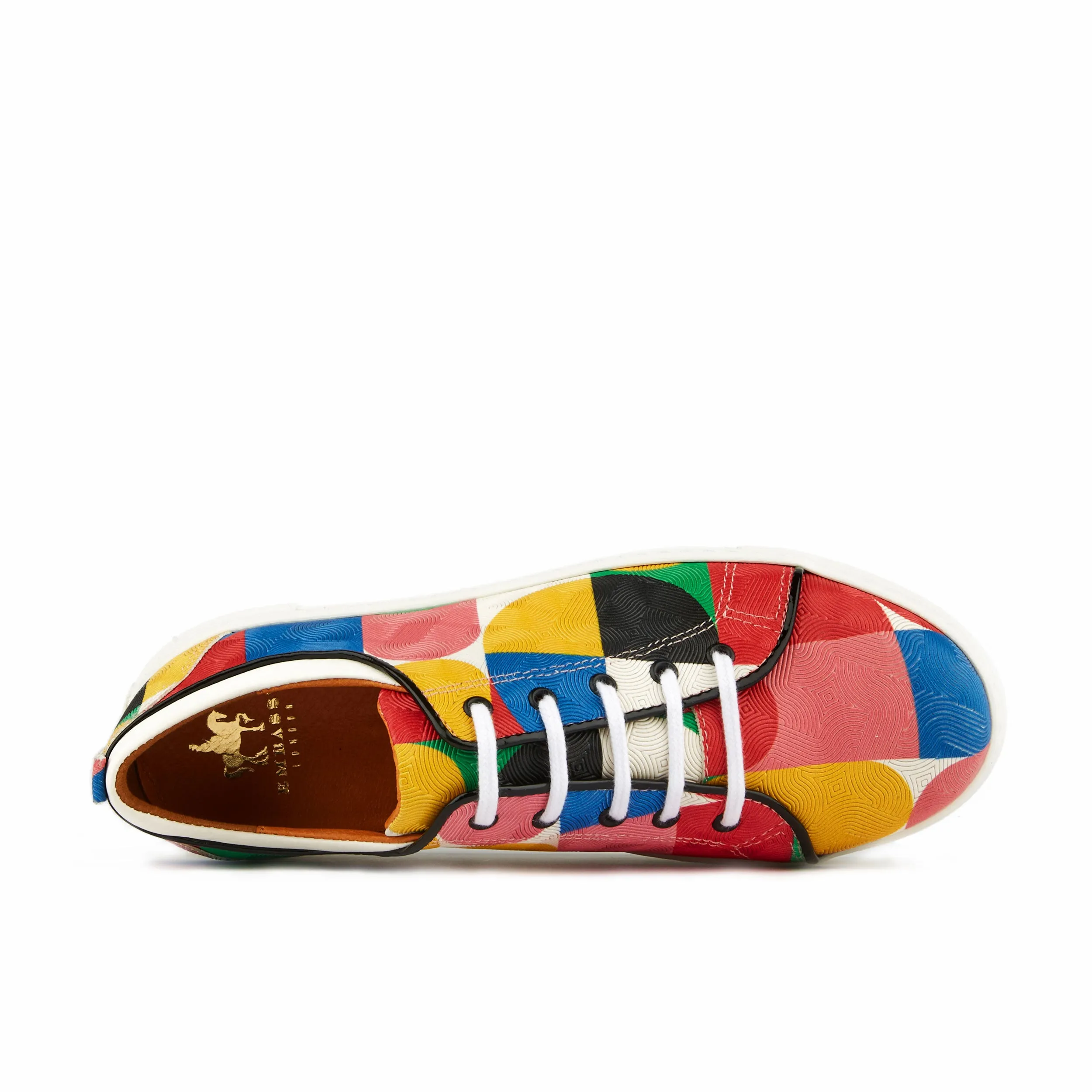 CAMILA GROOVY - Women's white sole trainer in colourful Italian leather