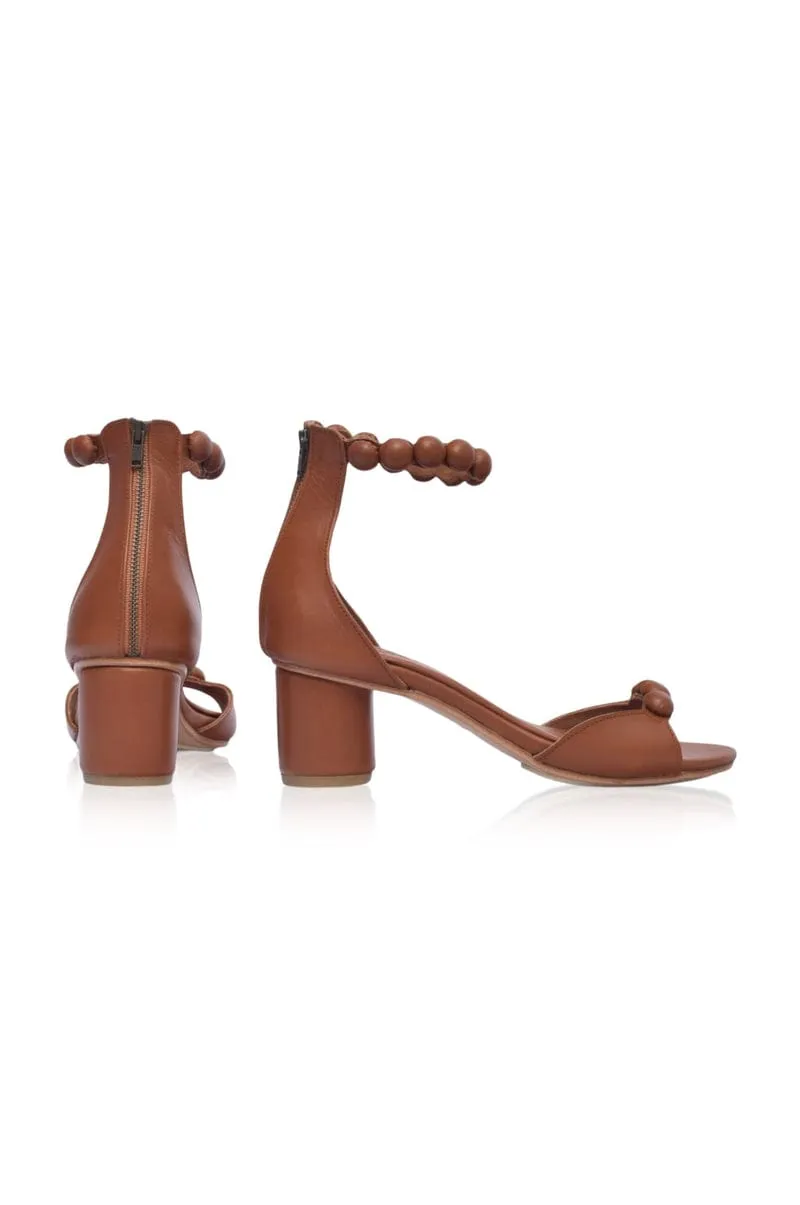 Round Heel Sandals in Vintage Camel