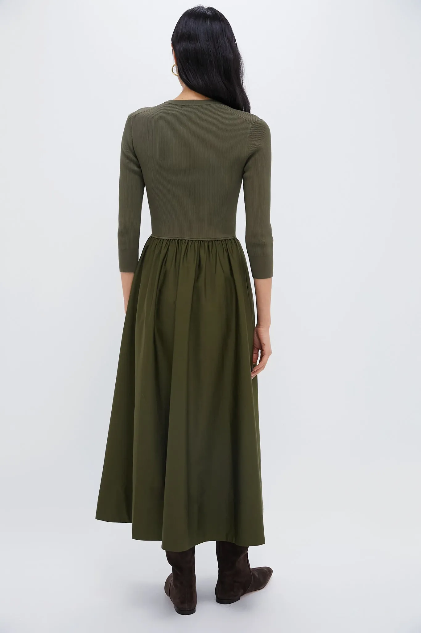 Canopy Olive Henley Long Sleeve Day Dress