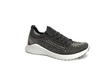  Carly Sparkle Lace Up Sneaker in Pewter  