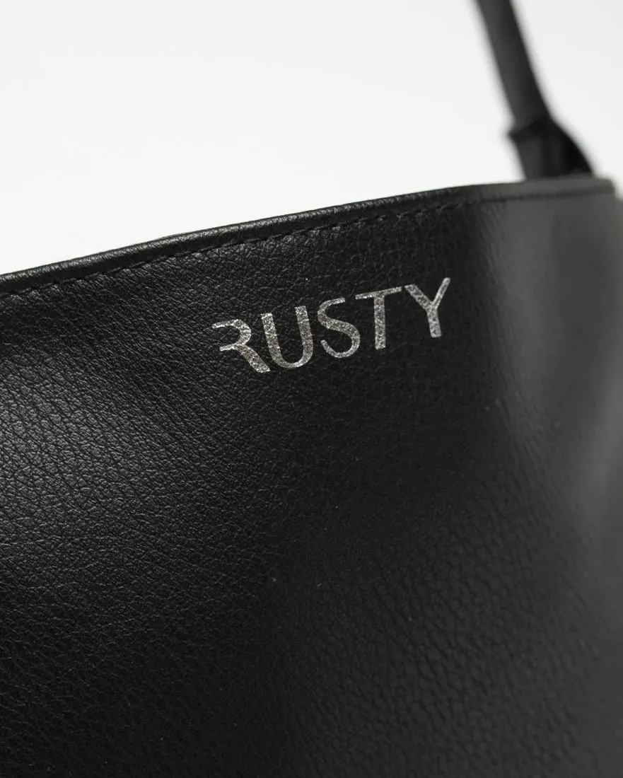 Rusty Essence Black Leather Handbag - Cartera