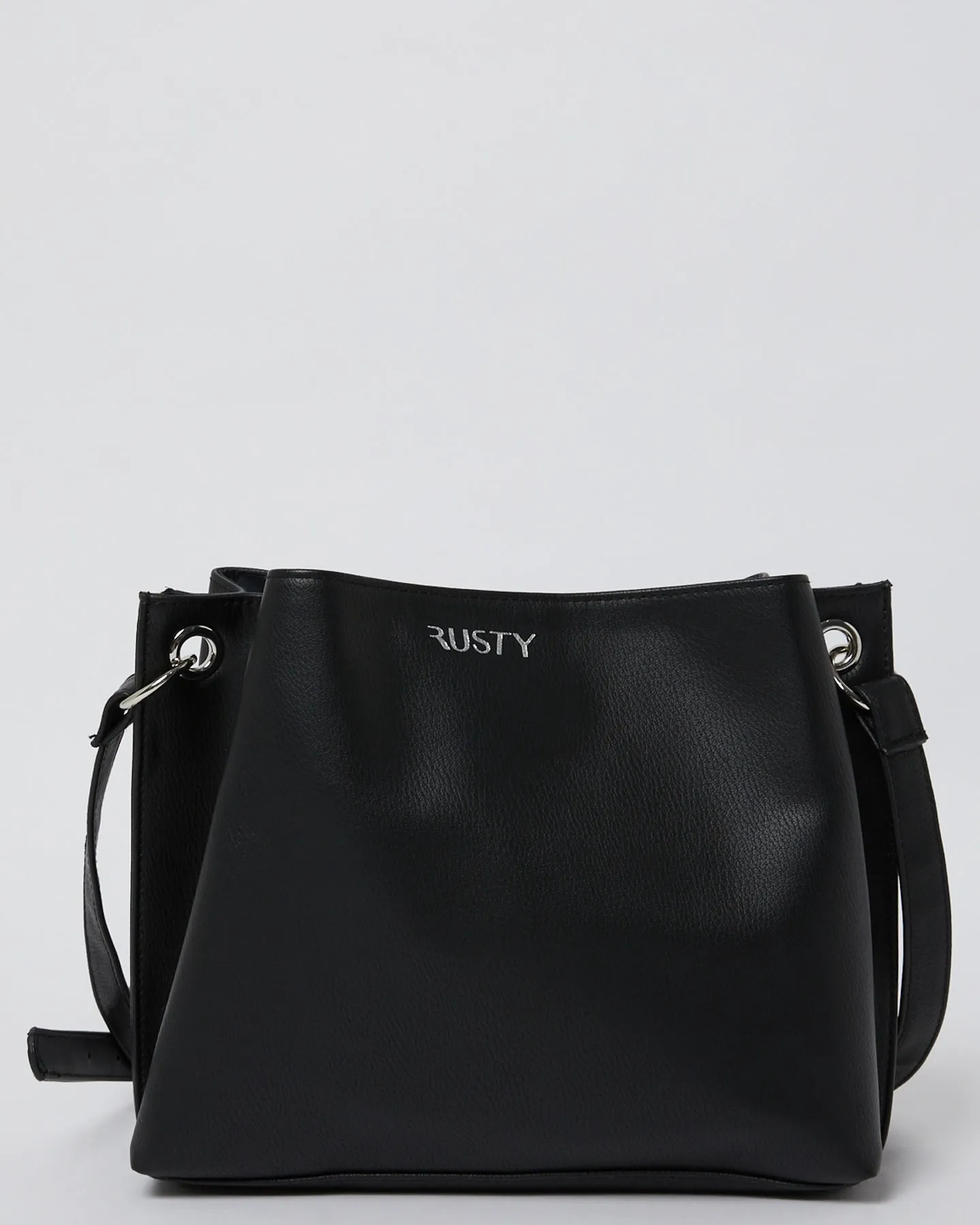 Rusty Essence Black Leather Handbag - Cartera