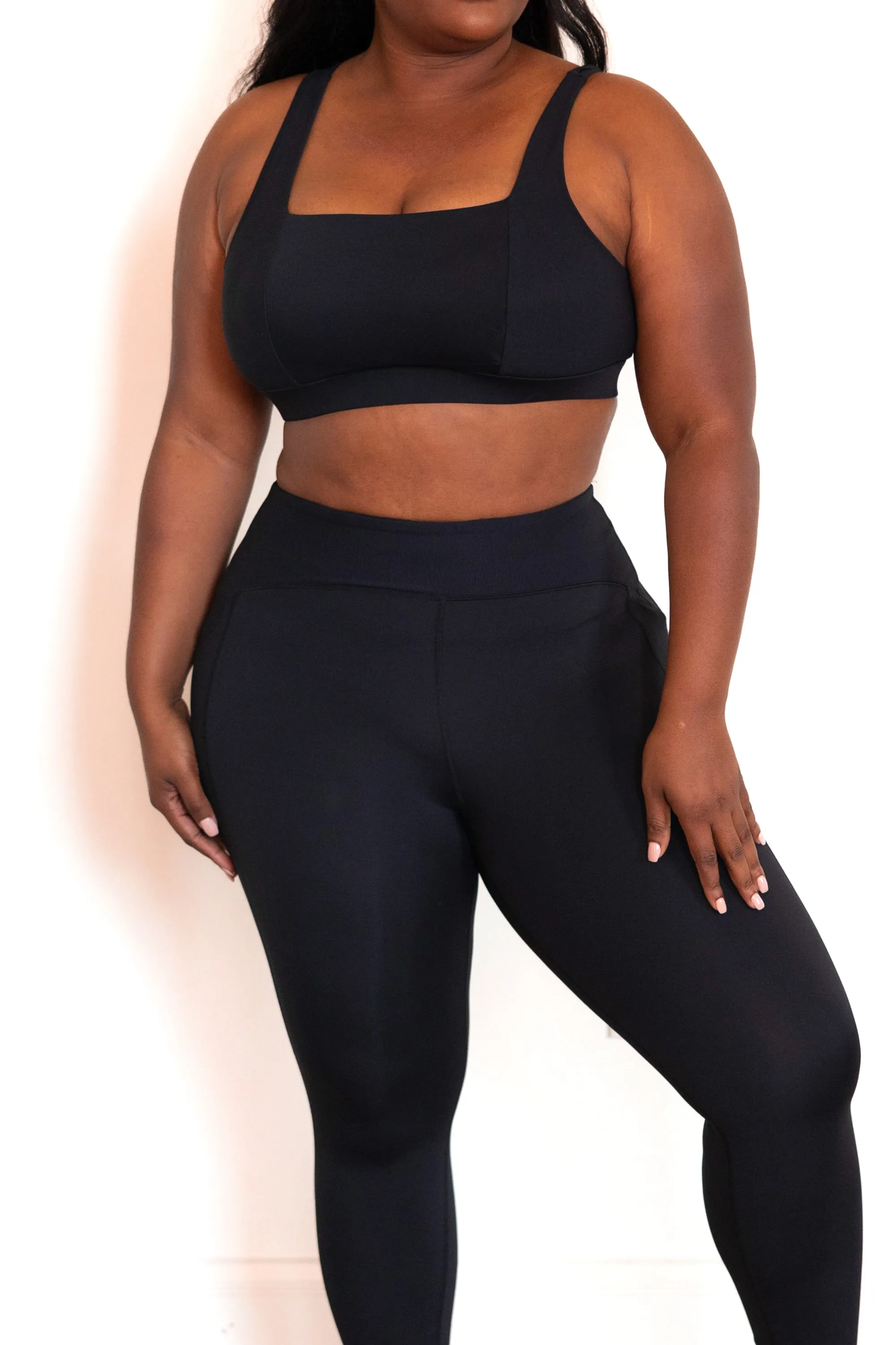 Caught Your Attention Sports Bra Black