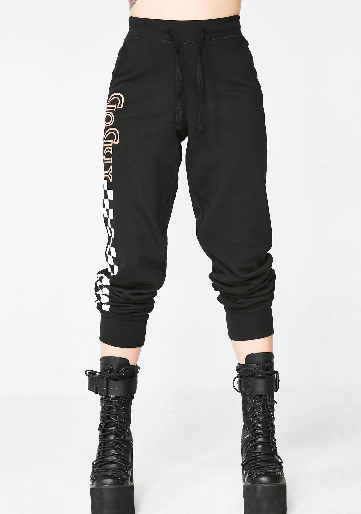 Checkerboard Pattern Jogging Pants