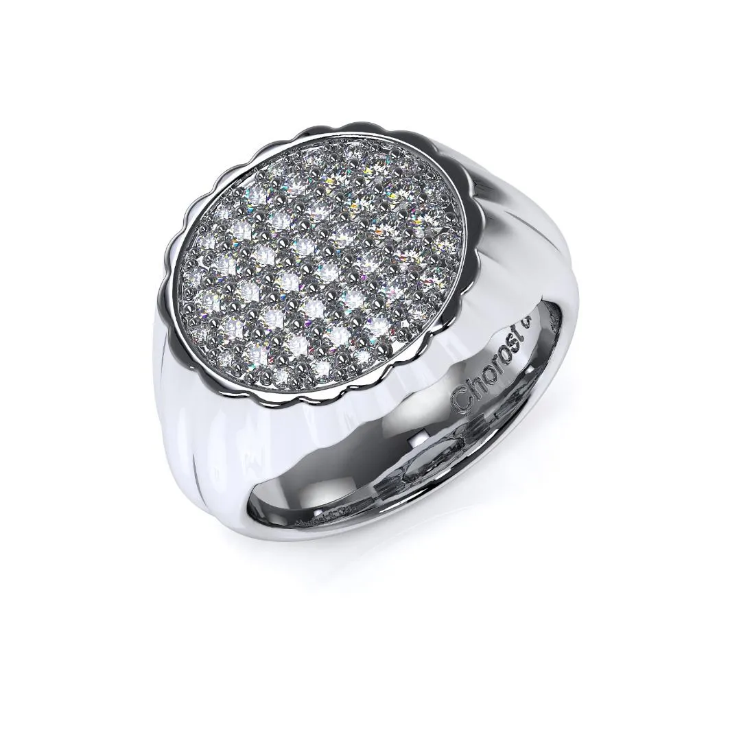 Private Collection 14K White Gold Men's Ring with 0.75ct Diamond by Chorost & Co.