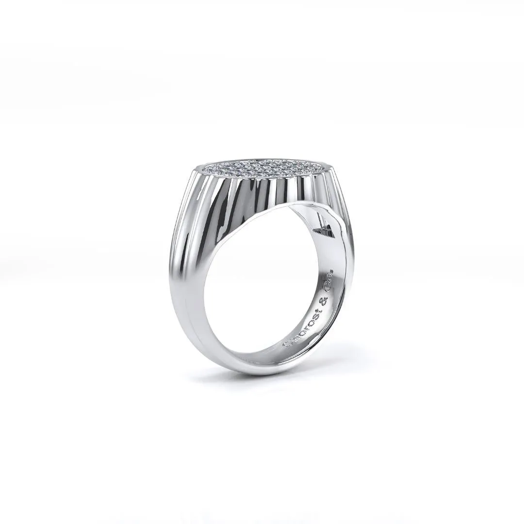 Private Collection 14K White Gold Men's Ring with 0.75ct Diamond by Chorost & Co.