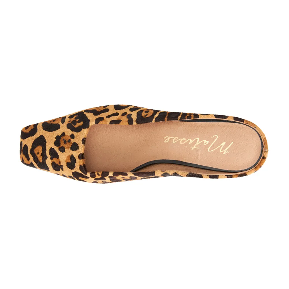 Classy Leopard Square Toe Kitten Heel Mules