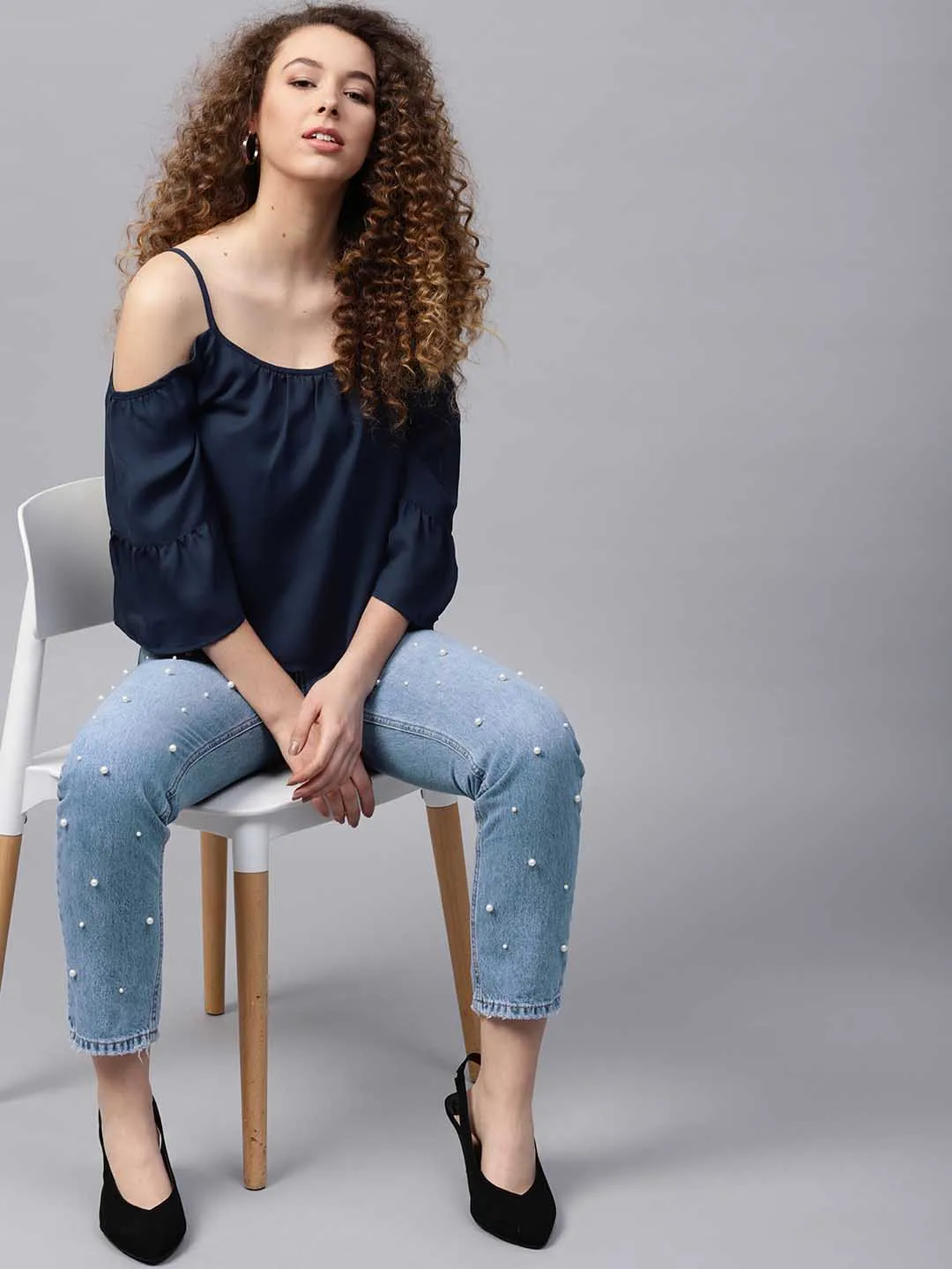 Cold Shoulder Bell Sleeve Top