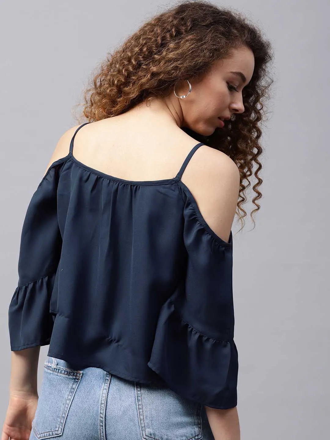 Cold Shoulder Bell Sleeve Top