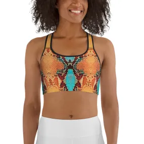 Colorful Snake Pattern Sports Bra