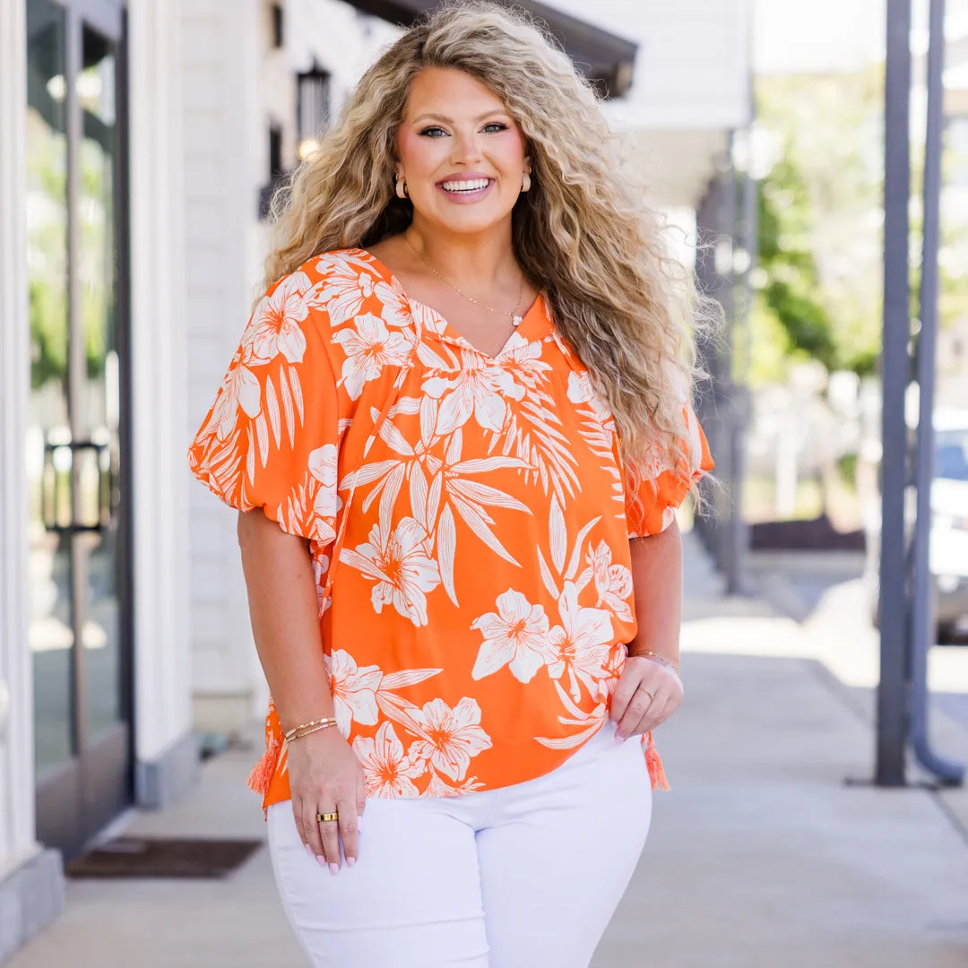 Orange Coral Reef Queen Top