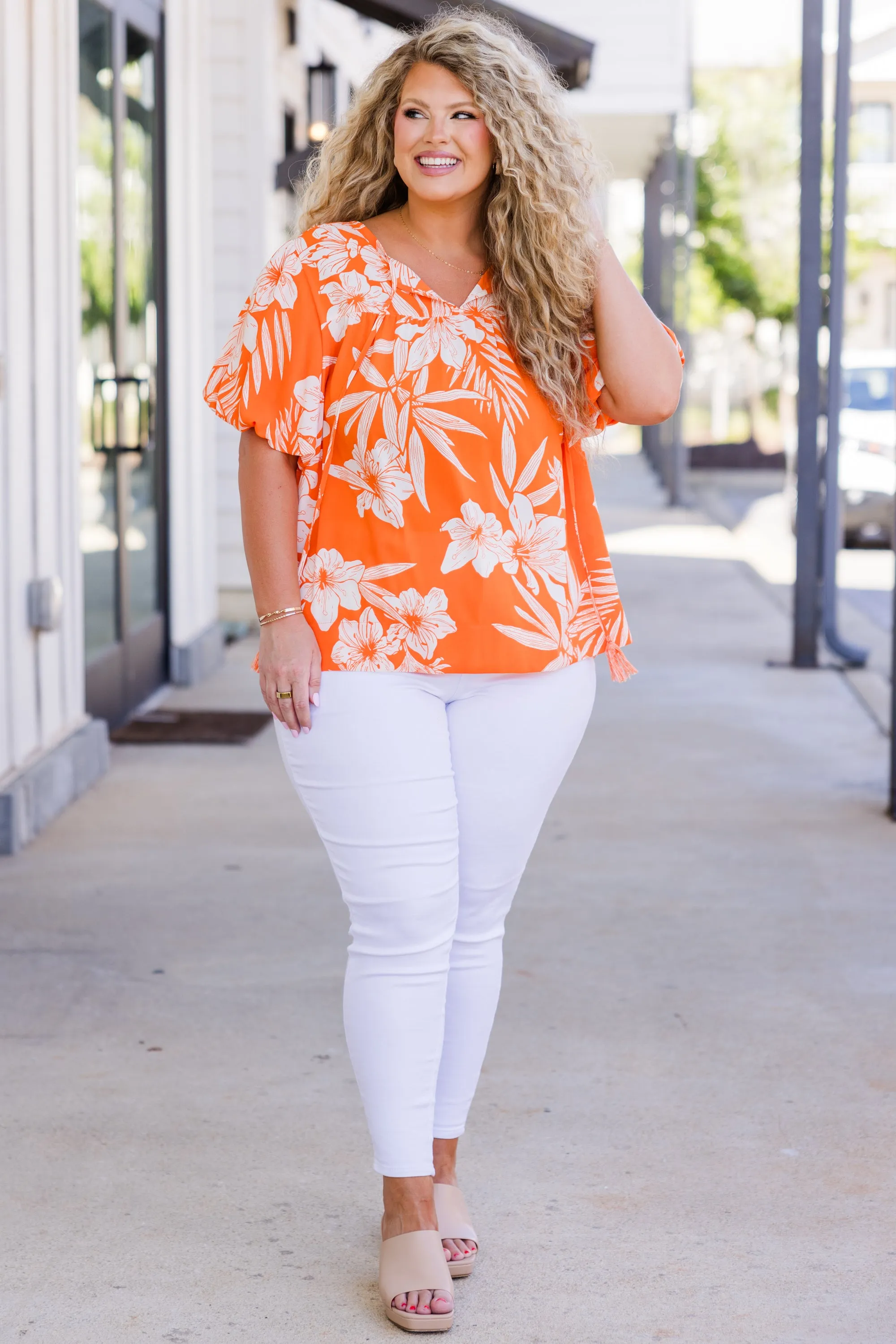 Orange Coral Reef Queen Top