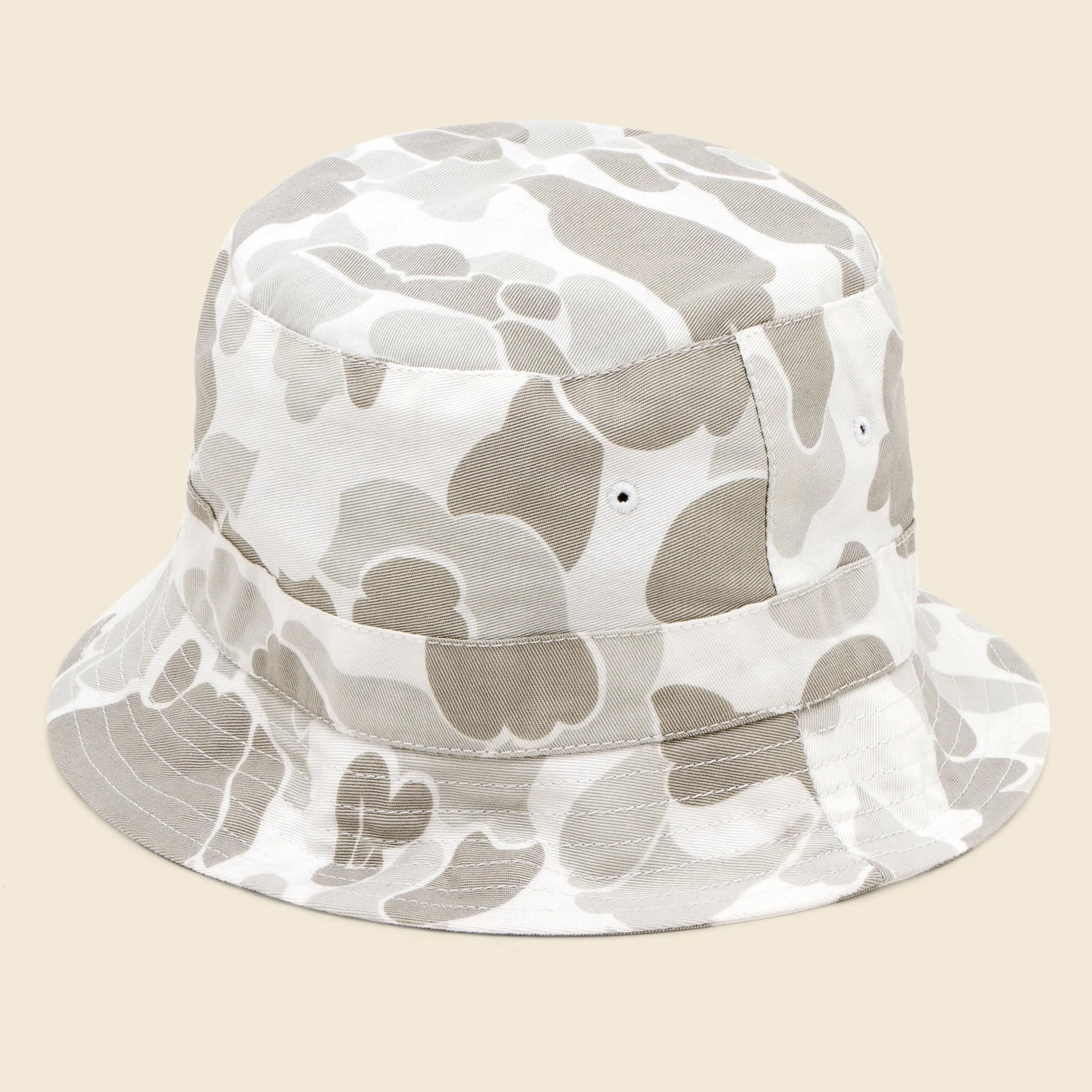 Cotton Camo Bucket Hat - Ecru