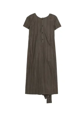 COTTON STRIPE INK DYED BACK TIE DRESS