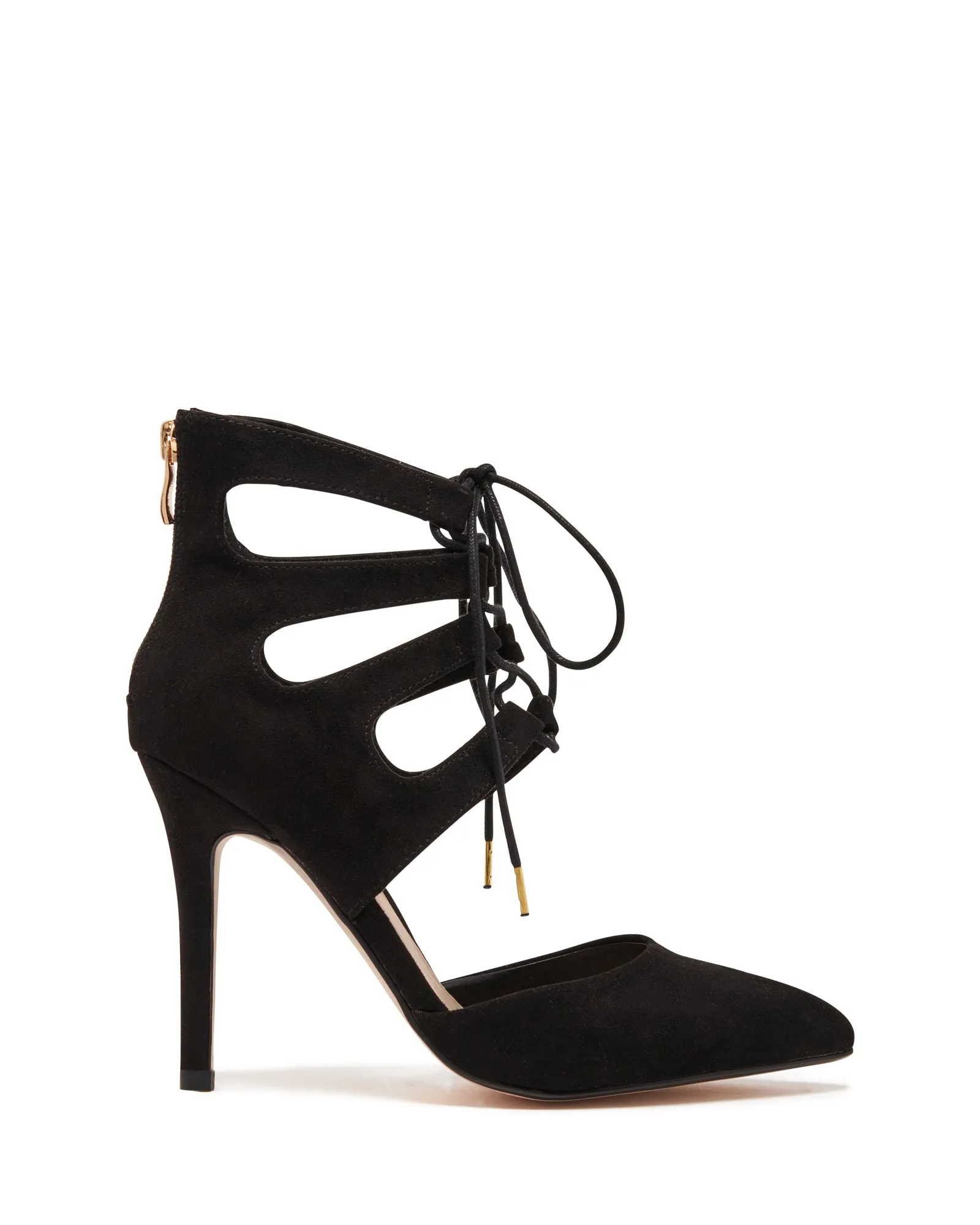 Cressida Heel Black Imit Kid Suede