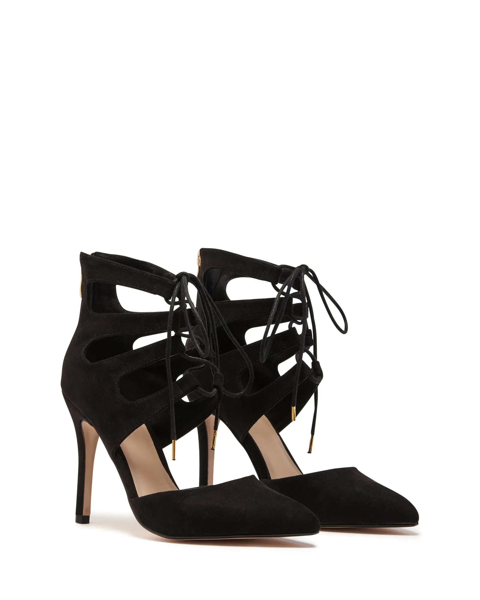 Cressida Heel Black Imit Kid Suede