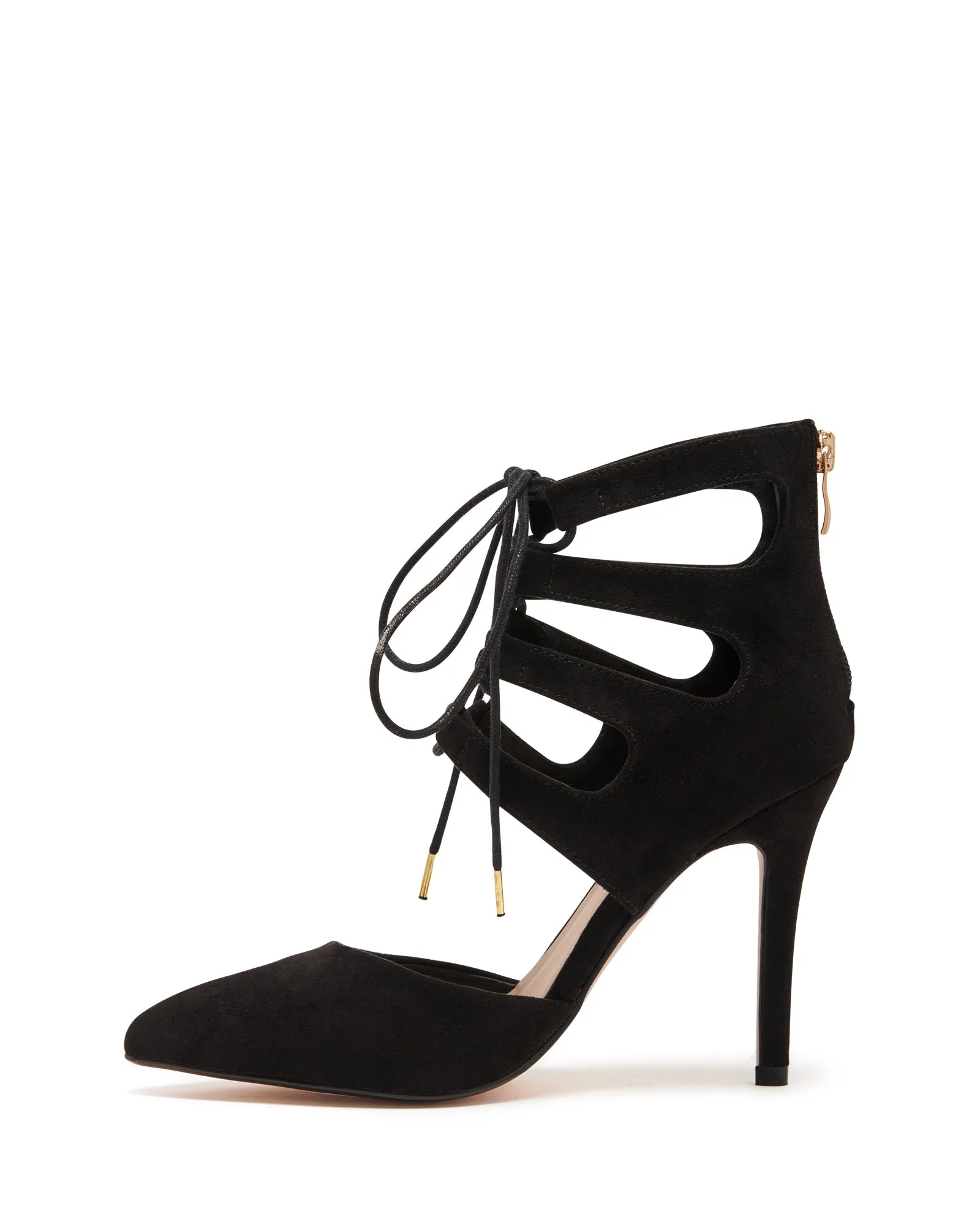 Cressida Heel Black Imit Kid Suede