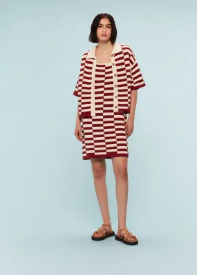 Crochet Stepped Stripe Dress