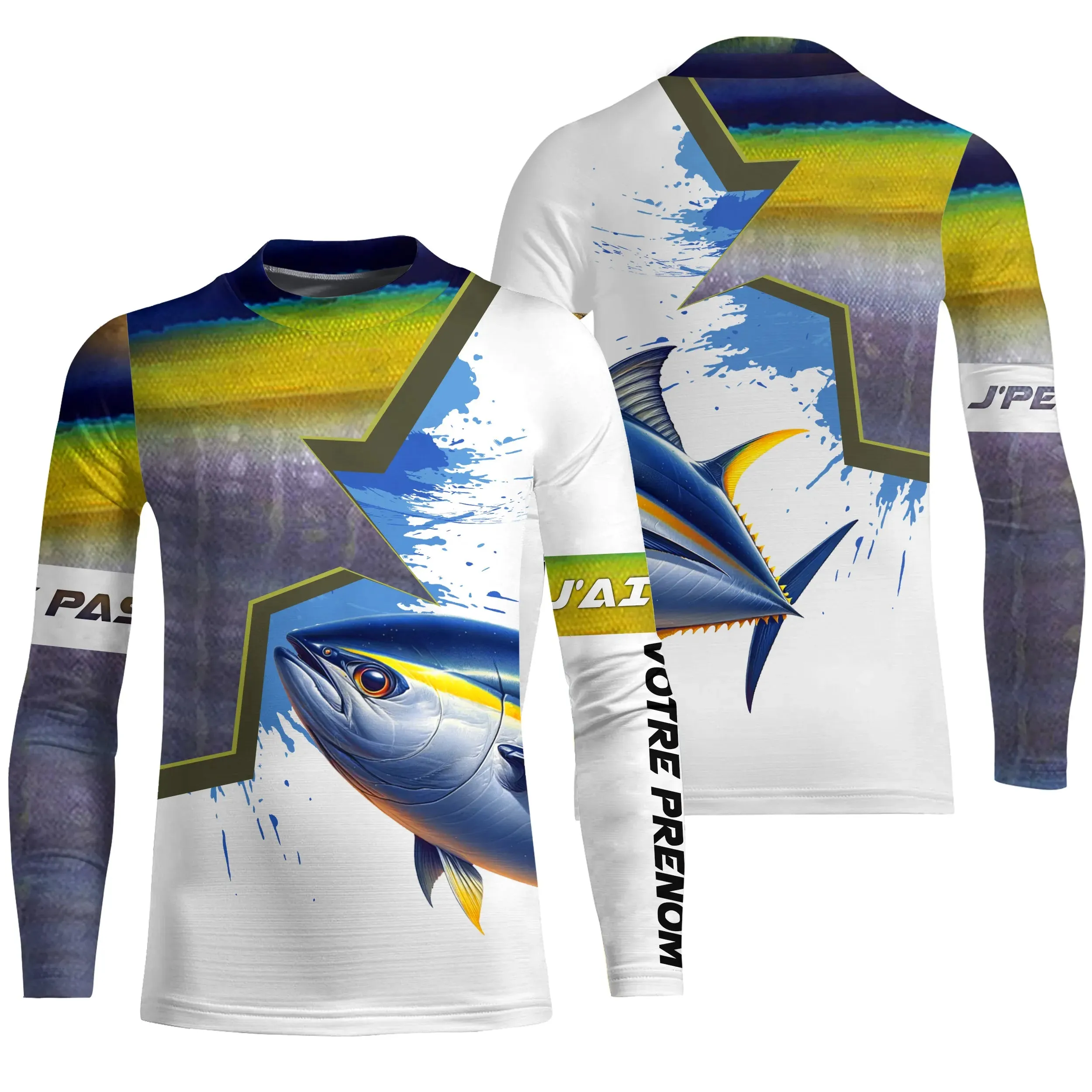 Customized Anti-UV Yellowfin Tuna Fishing T-shirt - Unique Fisherman Gift - CT16082215