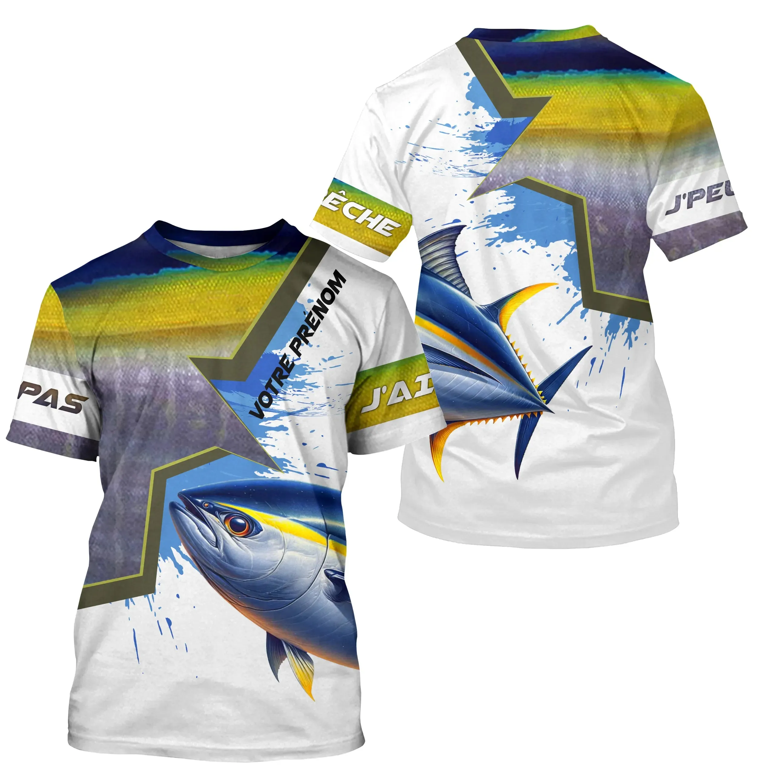 Customized Anti-UV Yellowfin Tuna Fishing T-shirt - Unique Fisherman Gift - CT16082215