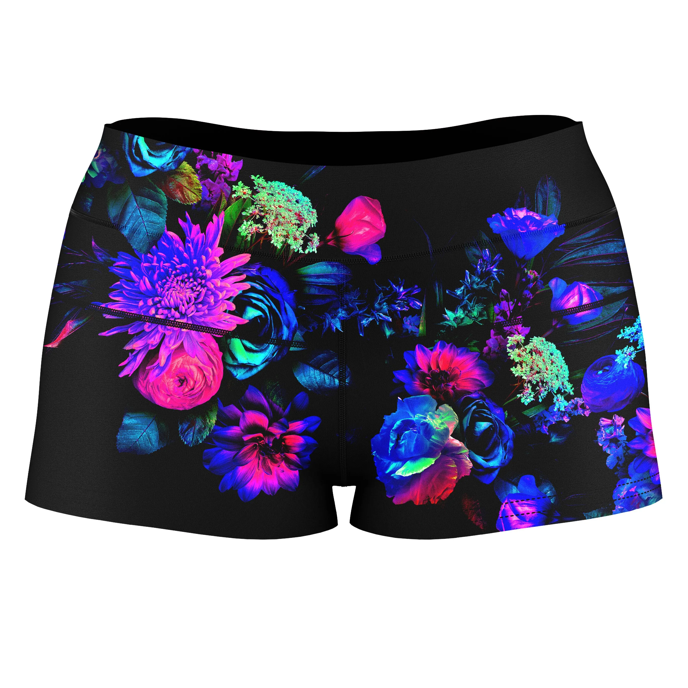 Darkest Bloom Rave Bra and High Waist Booty Shorts Combo