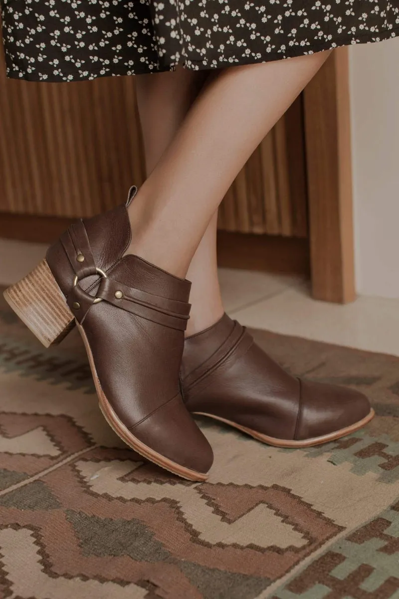 Dark Brown Dasha Low Ankle Boots